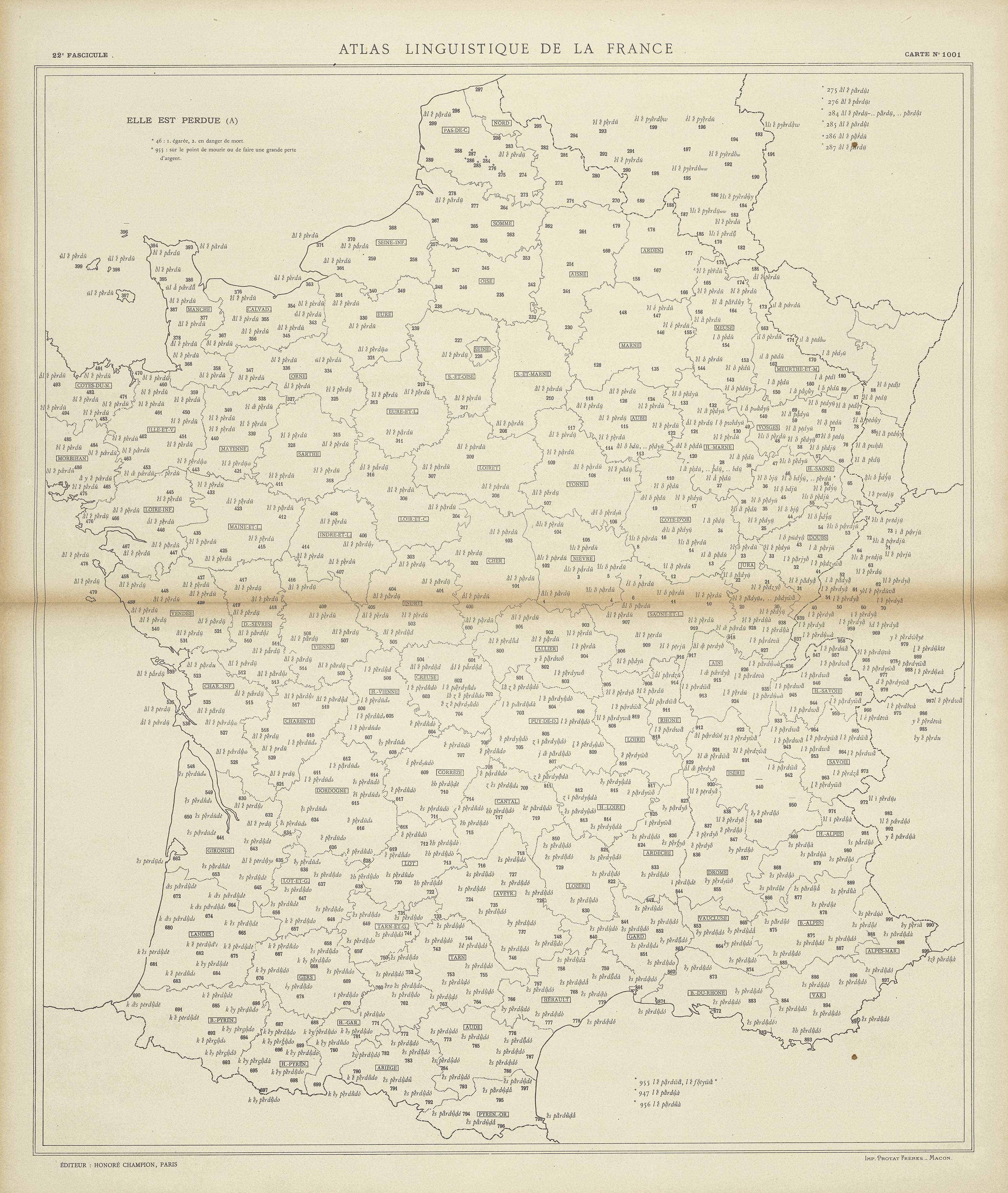 carte alf 1001 du segment Elle est perdue.
