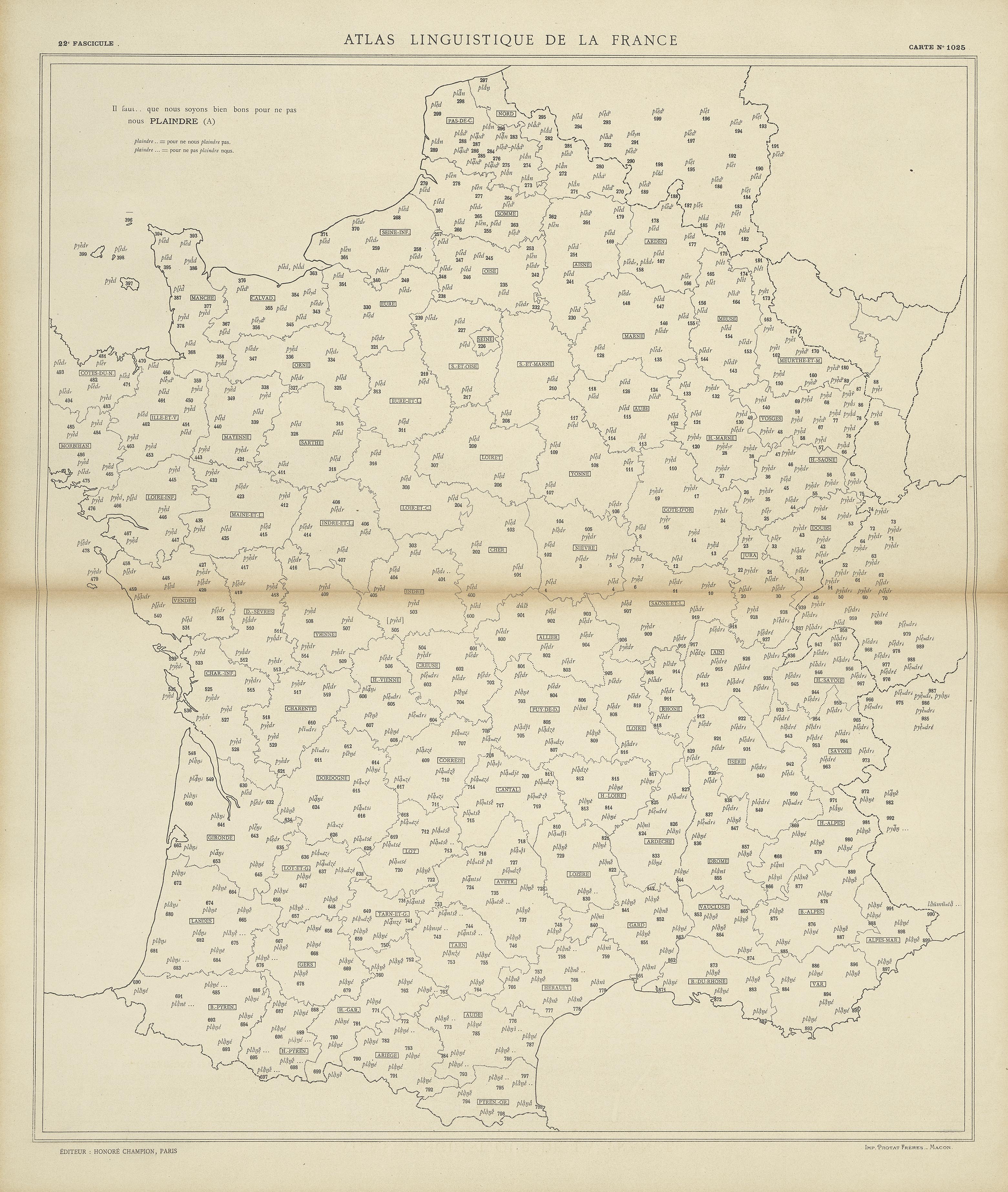 carte alf 1025 du segment plaindre.