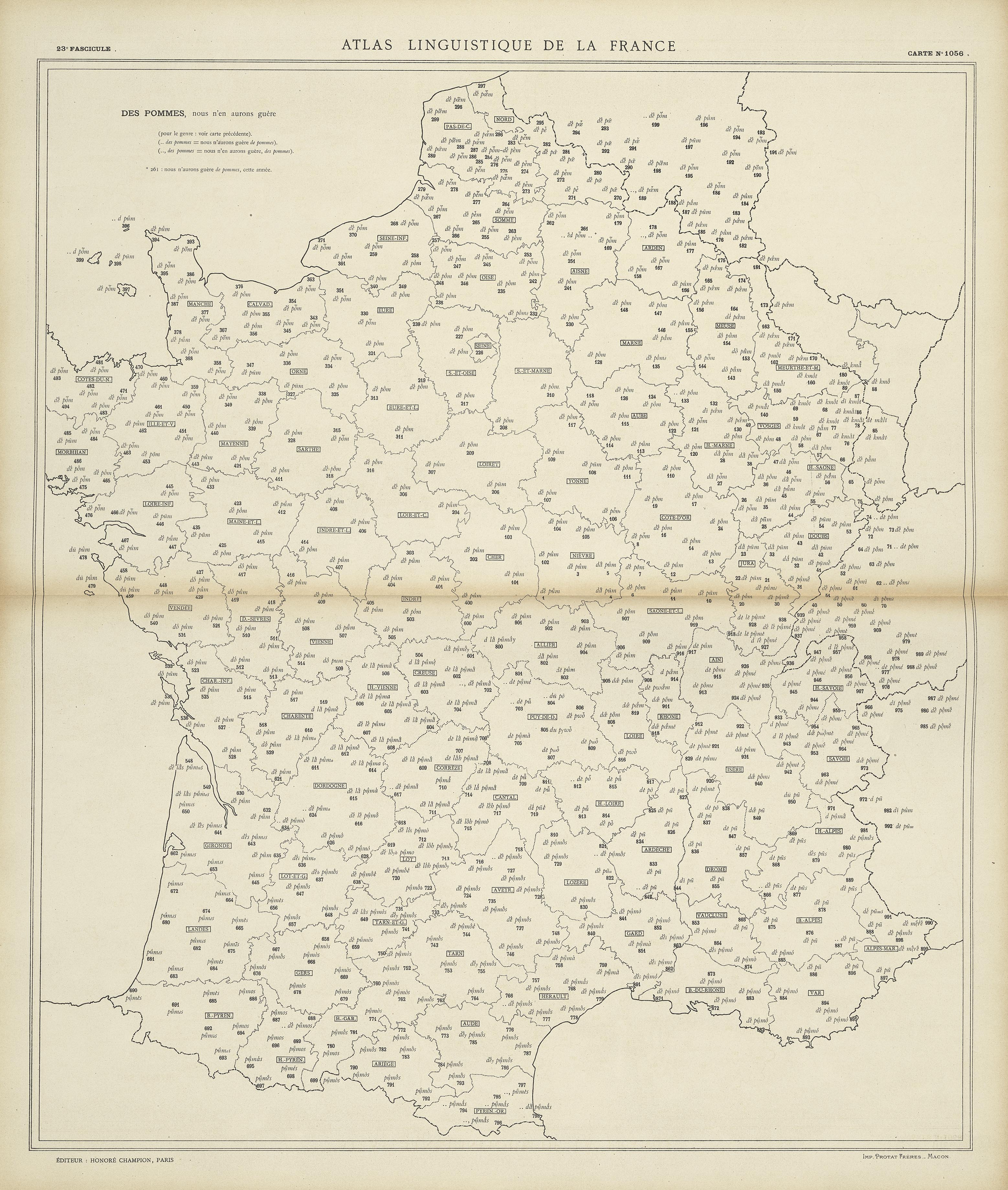 carte alf 1056 du segment Des pommes,