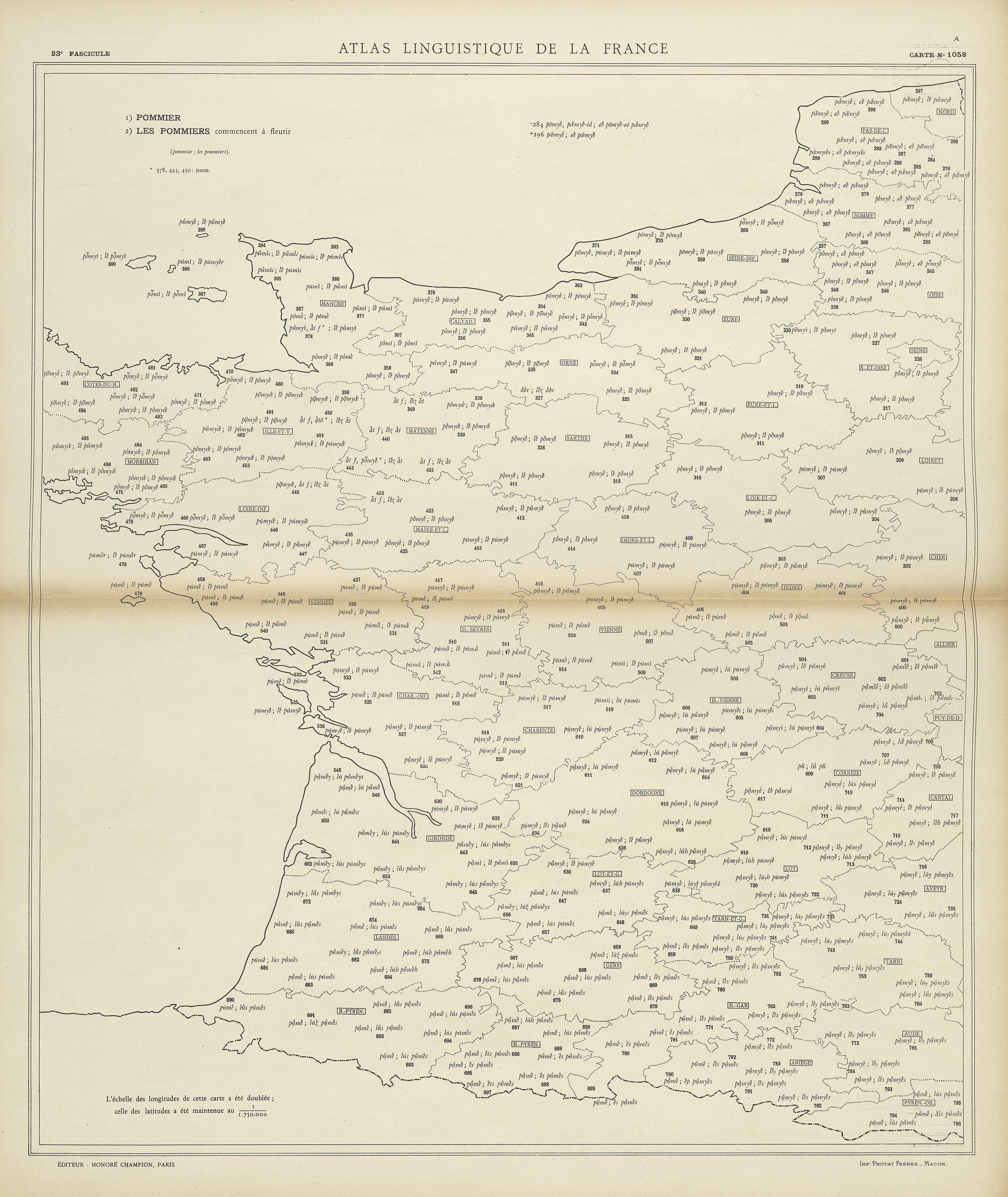 carte alf 1058 du segment Les pommiers