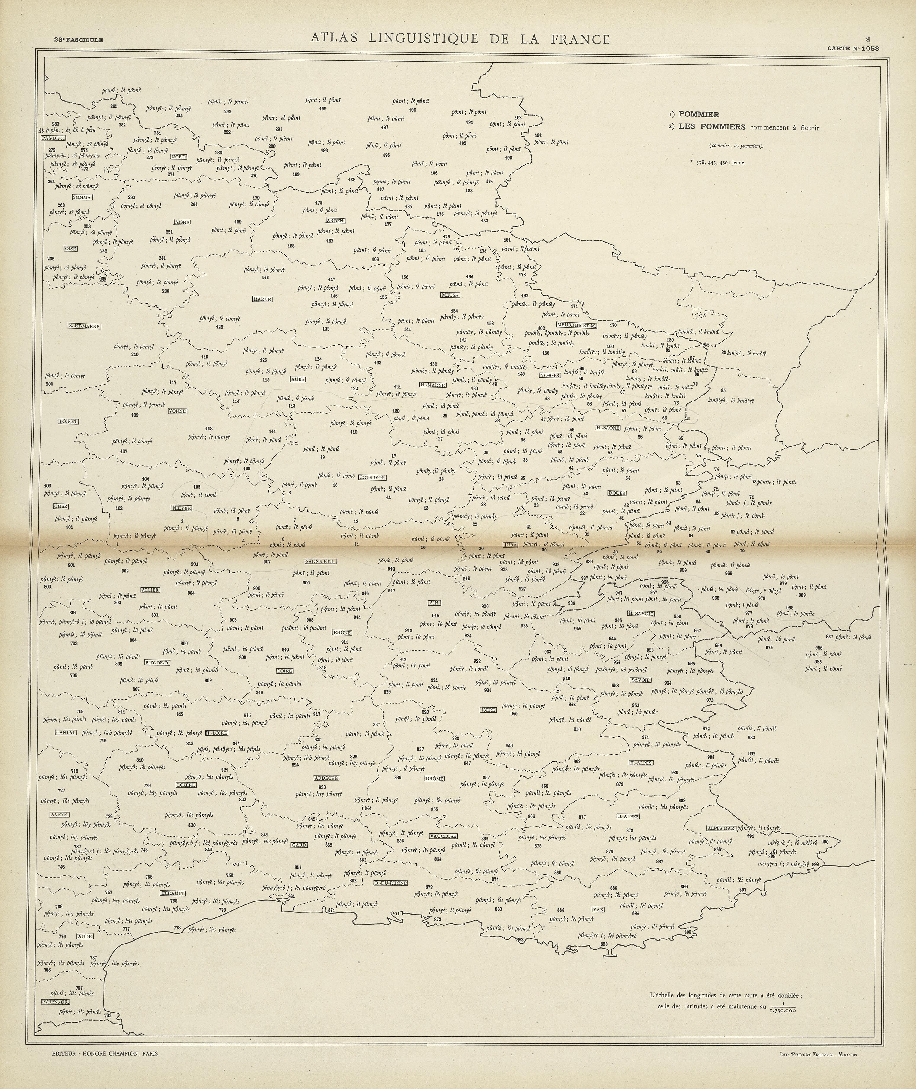 carte alf 1058B du segment Les pommiers