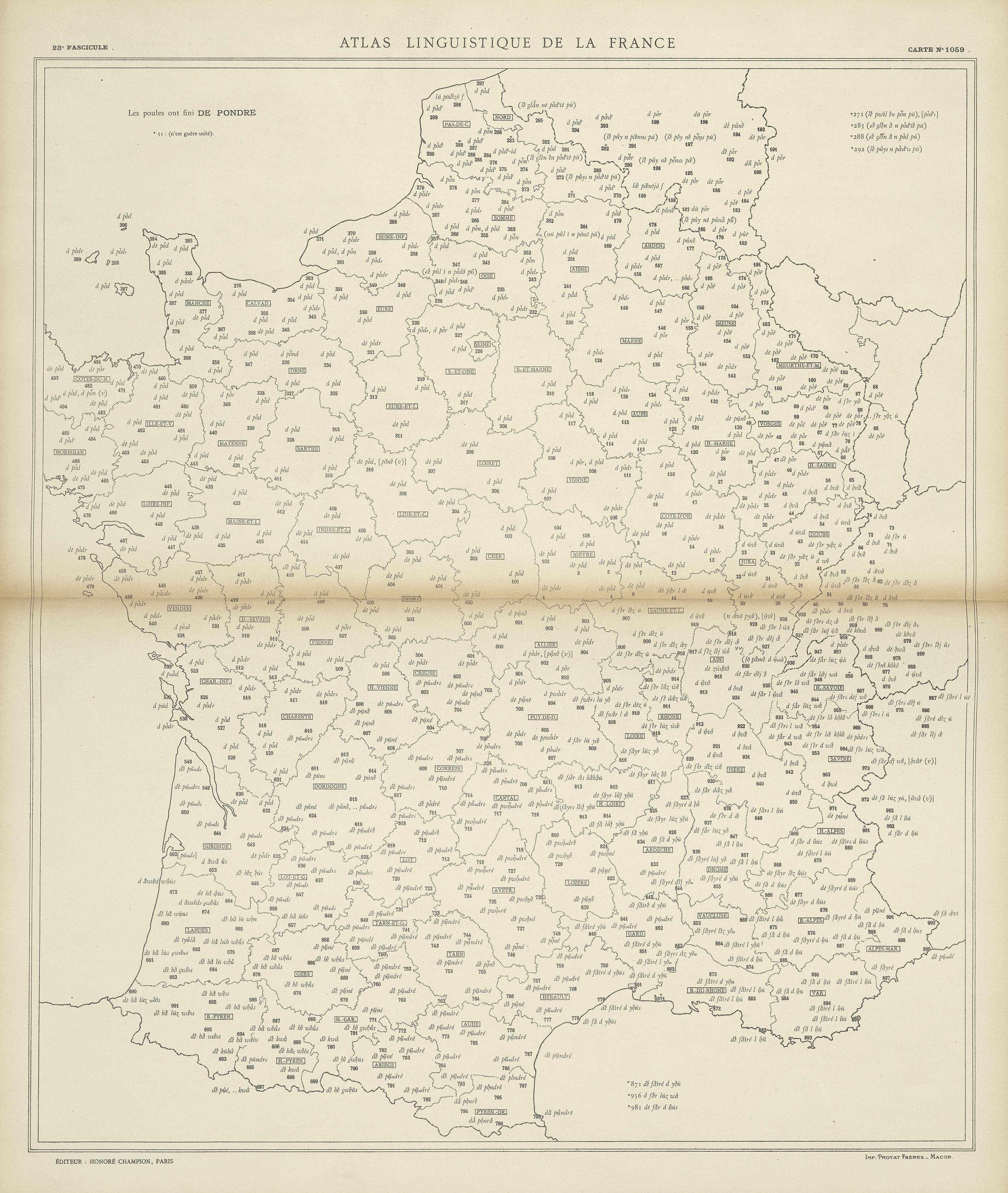carte alf 1059 du segment de pondre.