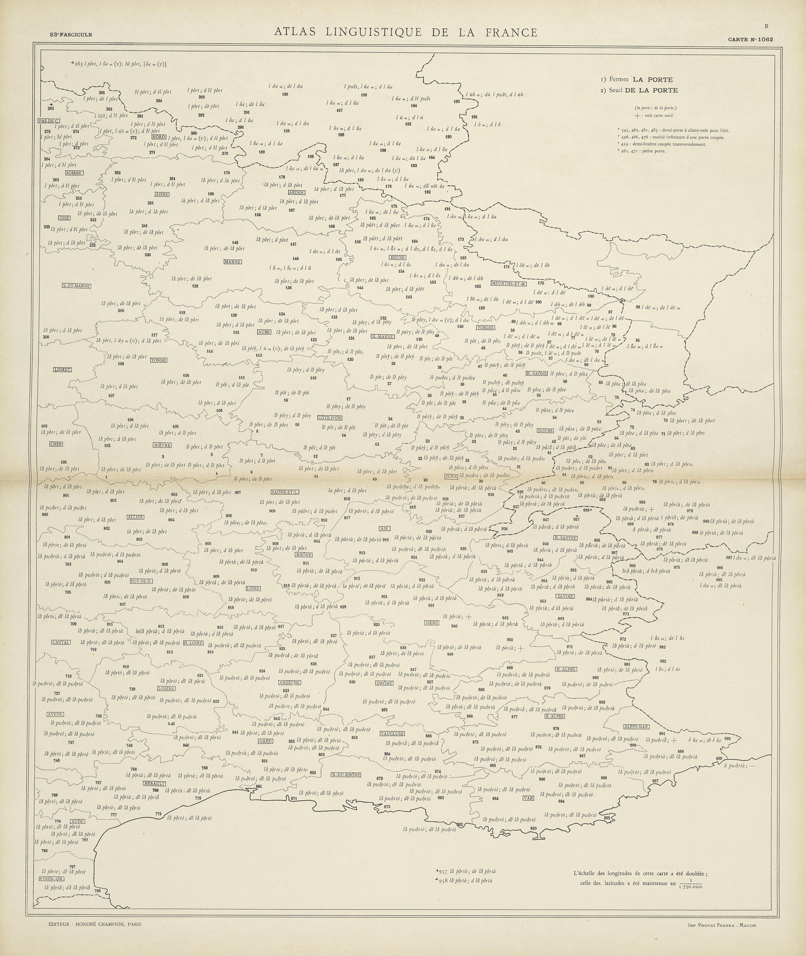 carte alf 1062B du segment la porte.