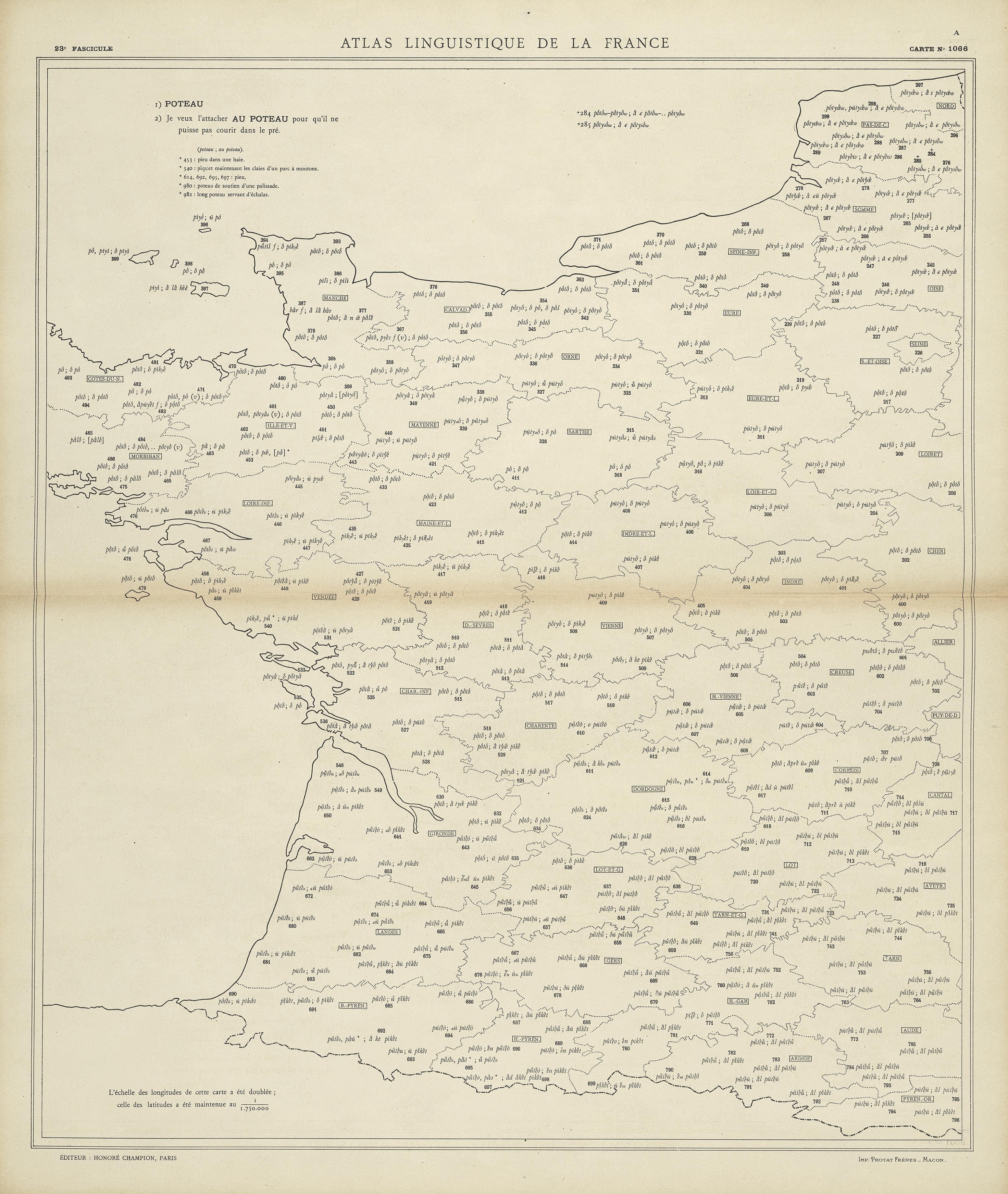 carte alf 1066 du segment au poteau