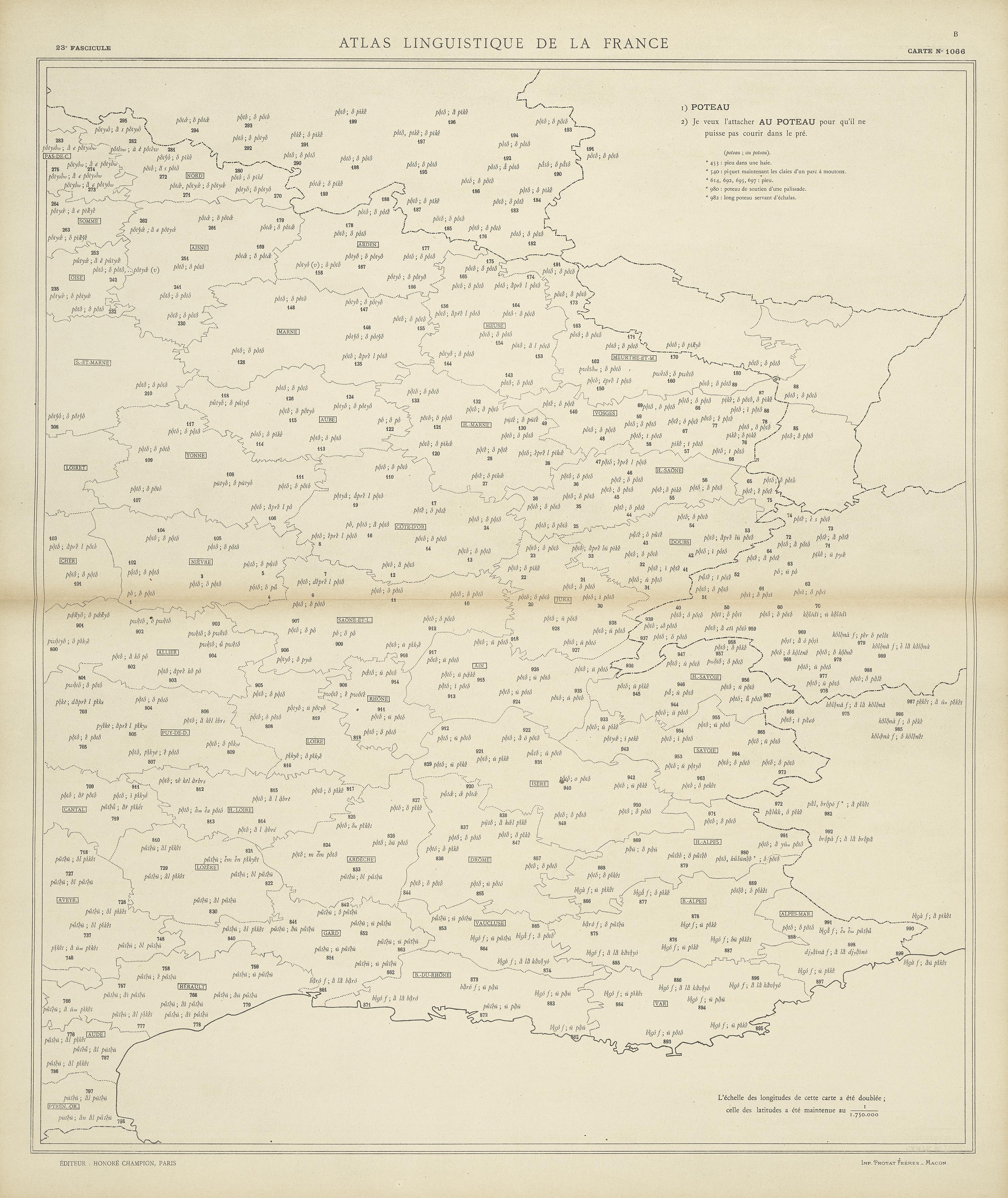 carte alf 1066B du segment au poteau