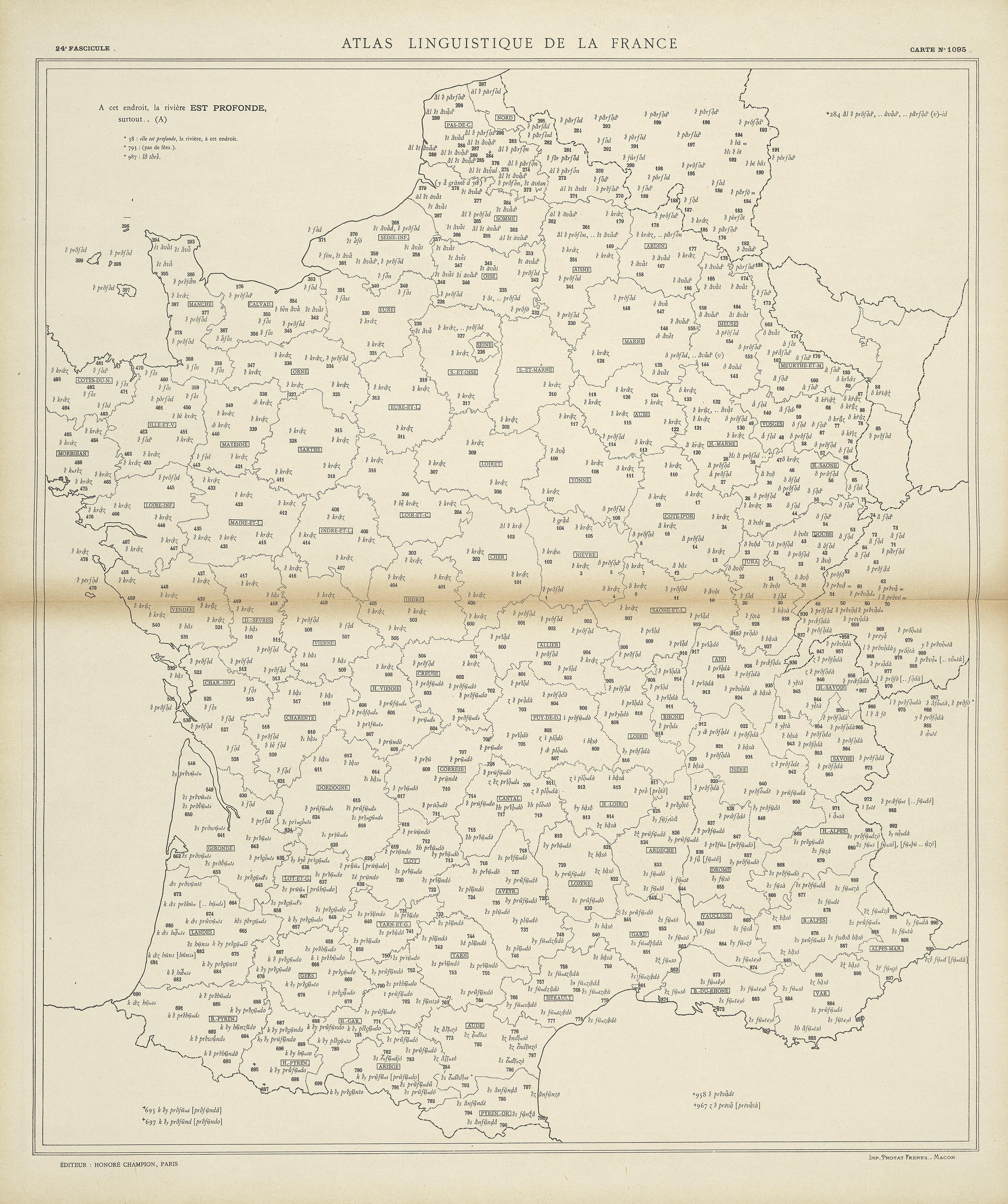carte alf 1095 du segment est profonde,