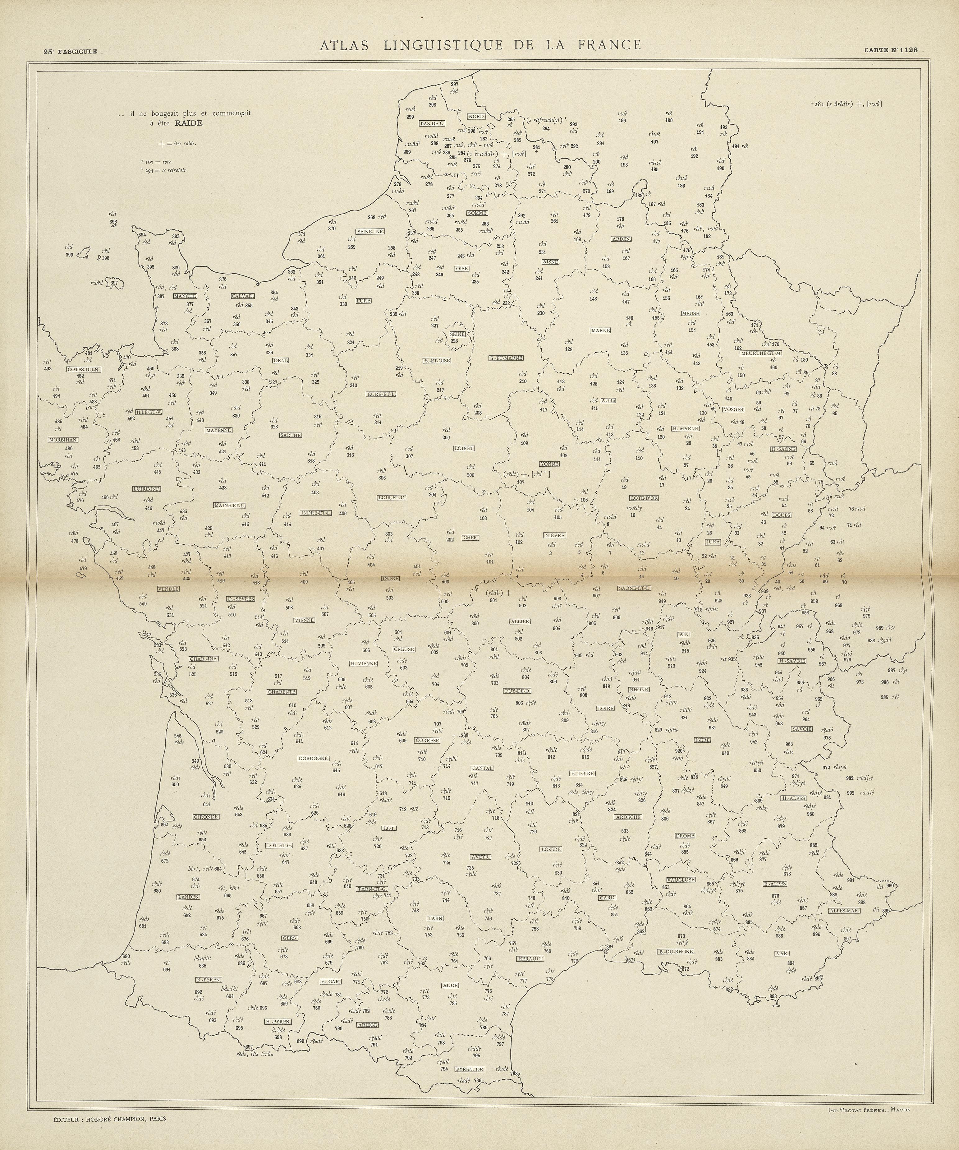 carte alf 1128 du segment raide.