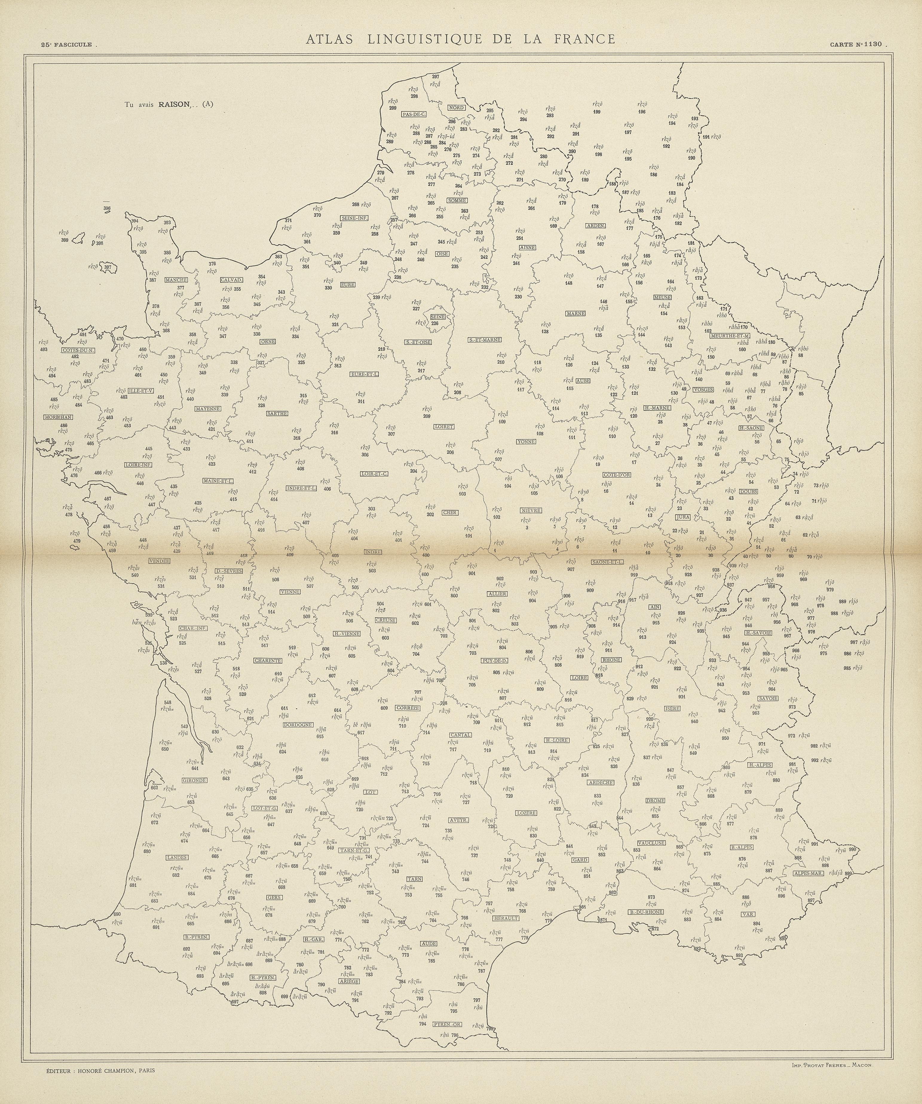carte alf 1130 du segment raison,