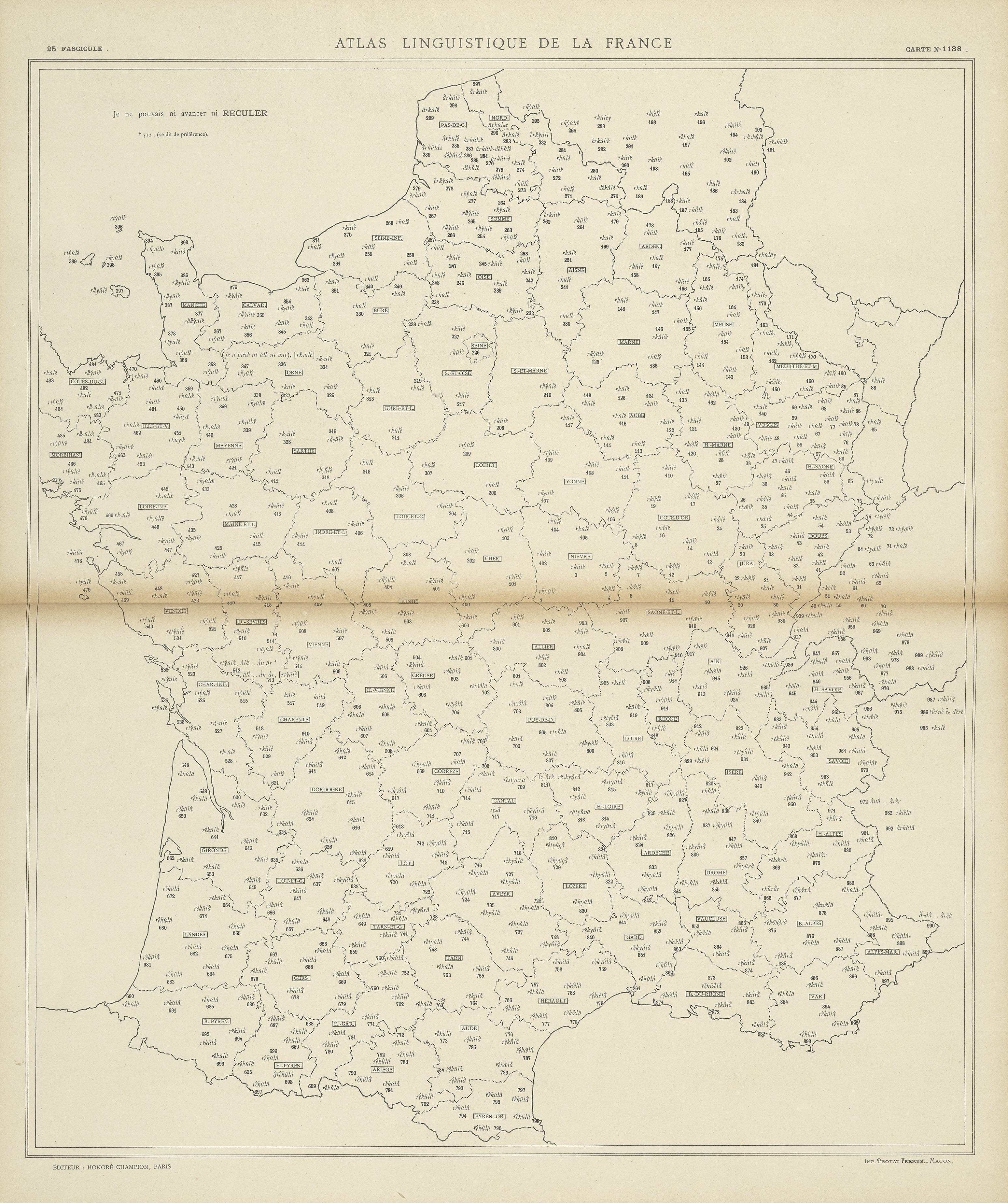 carte alf 1138 du segment reculer.