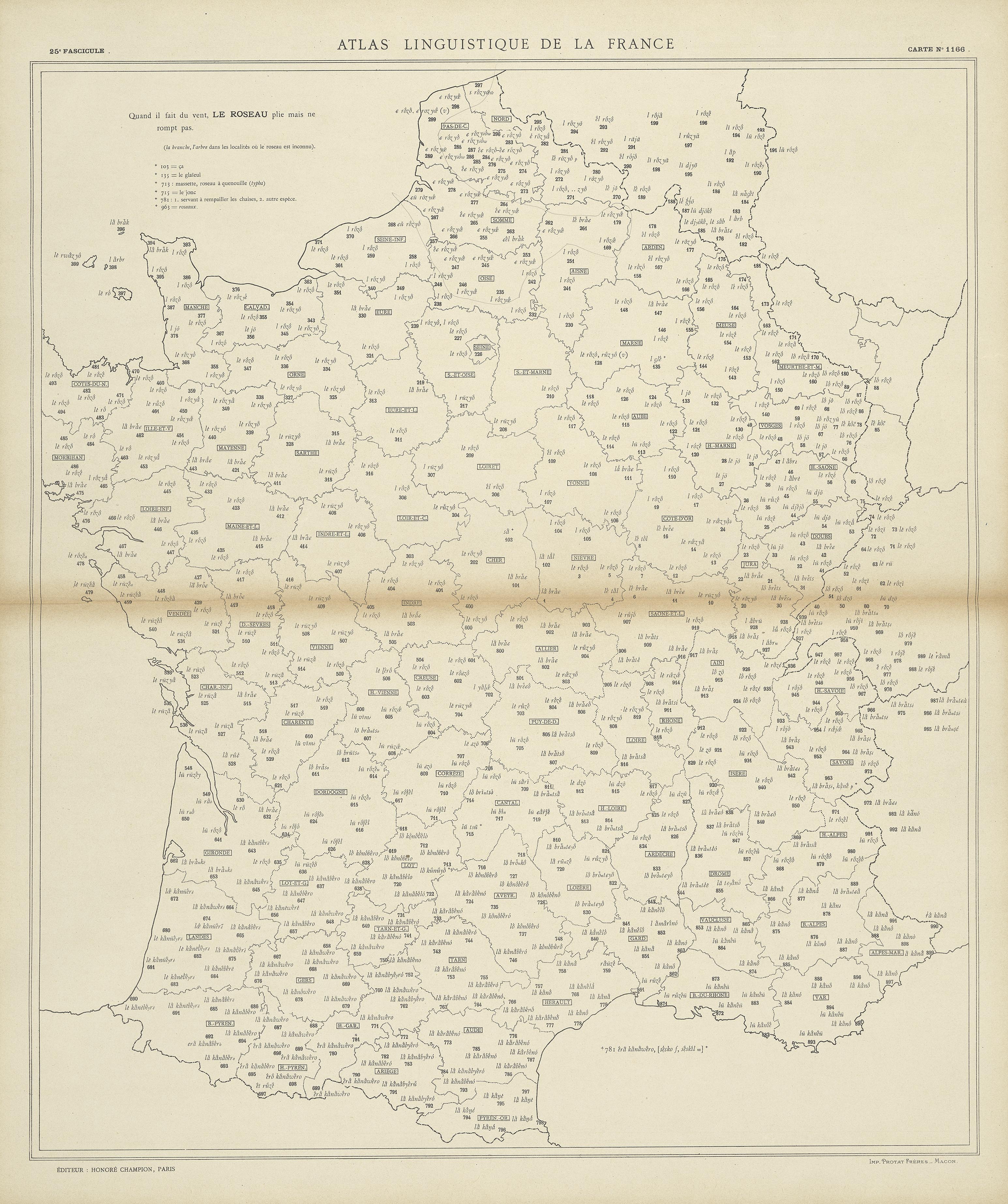carte alf 1166 du segment le roseau
