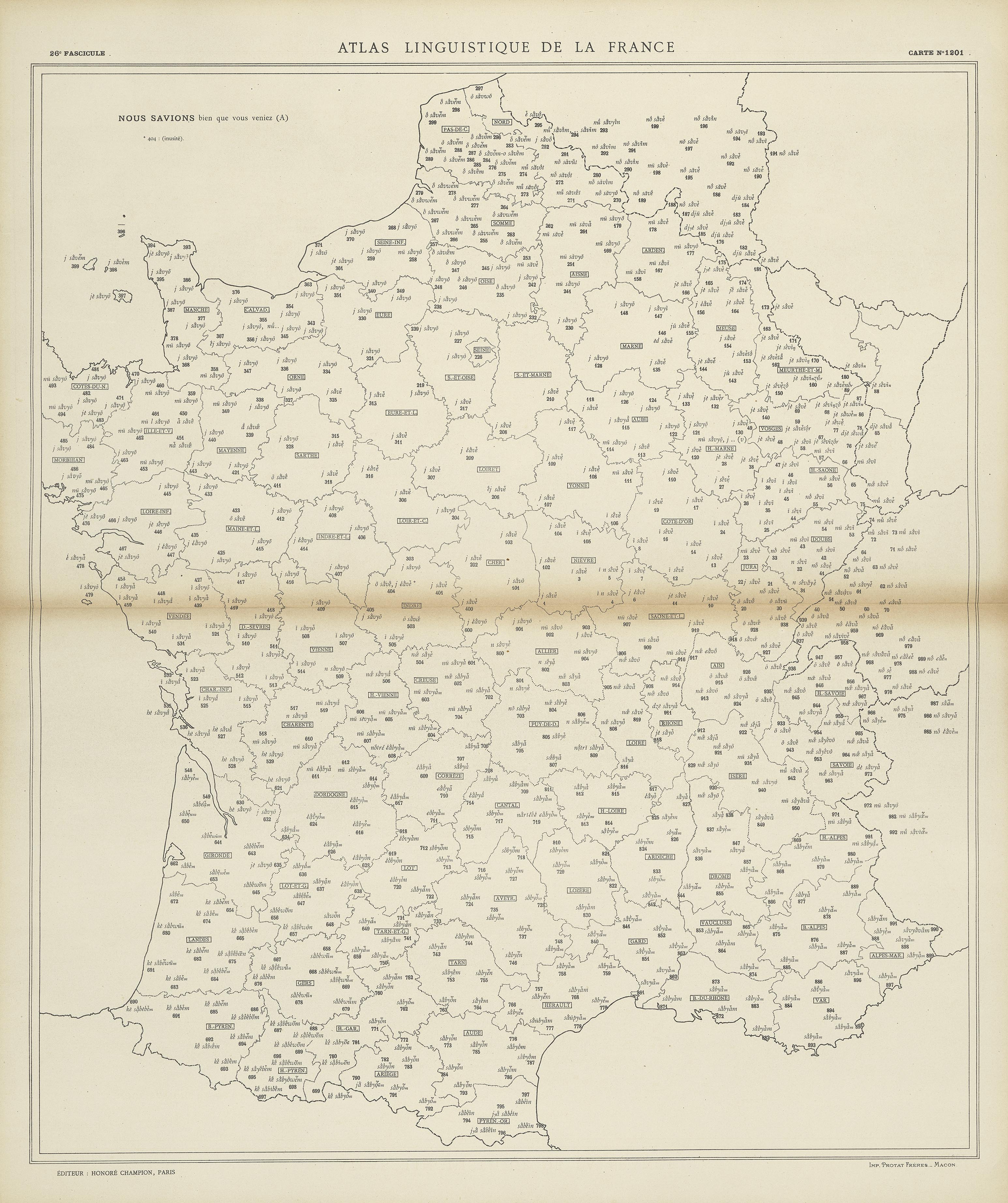 carte alf 1201 du segment Nous savions