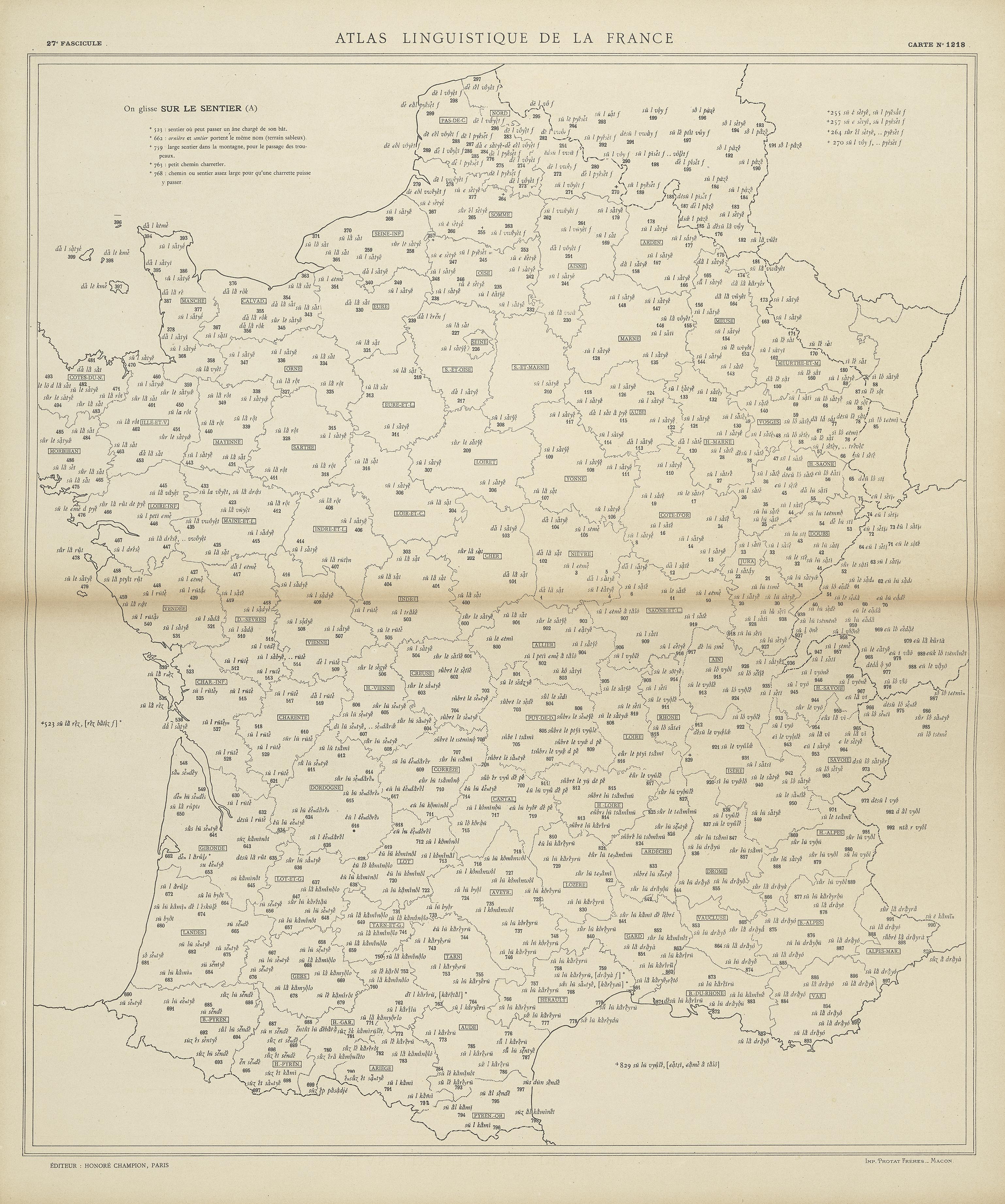 carte alf 1218 du segment sur le sentier.