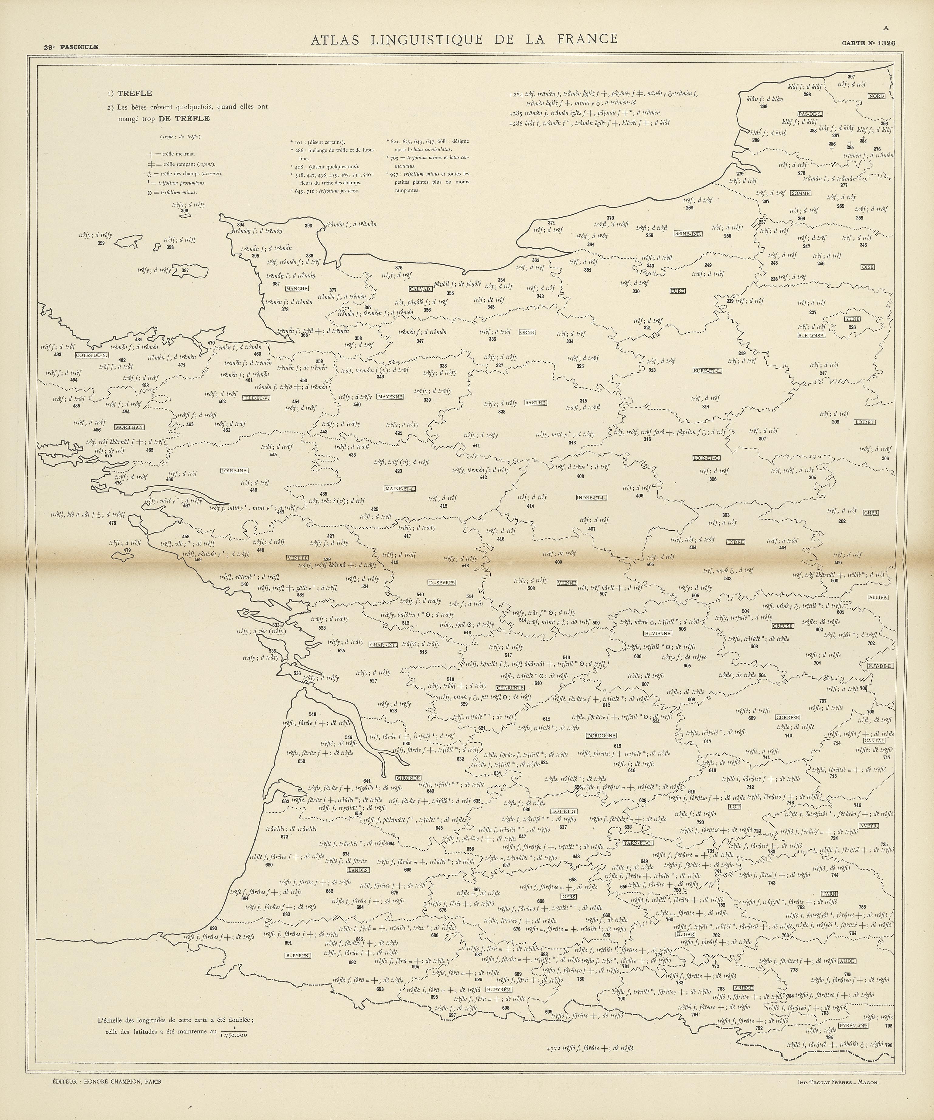carte alf 1326 du segment de trèfle.