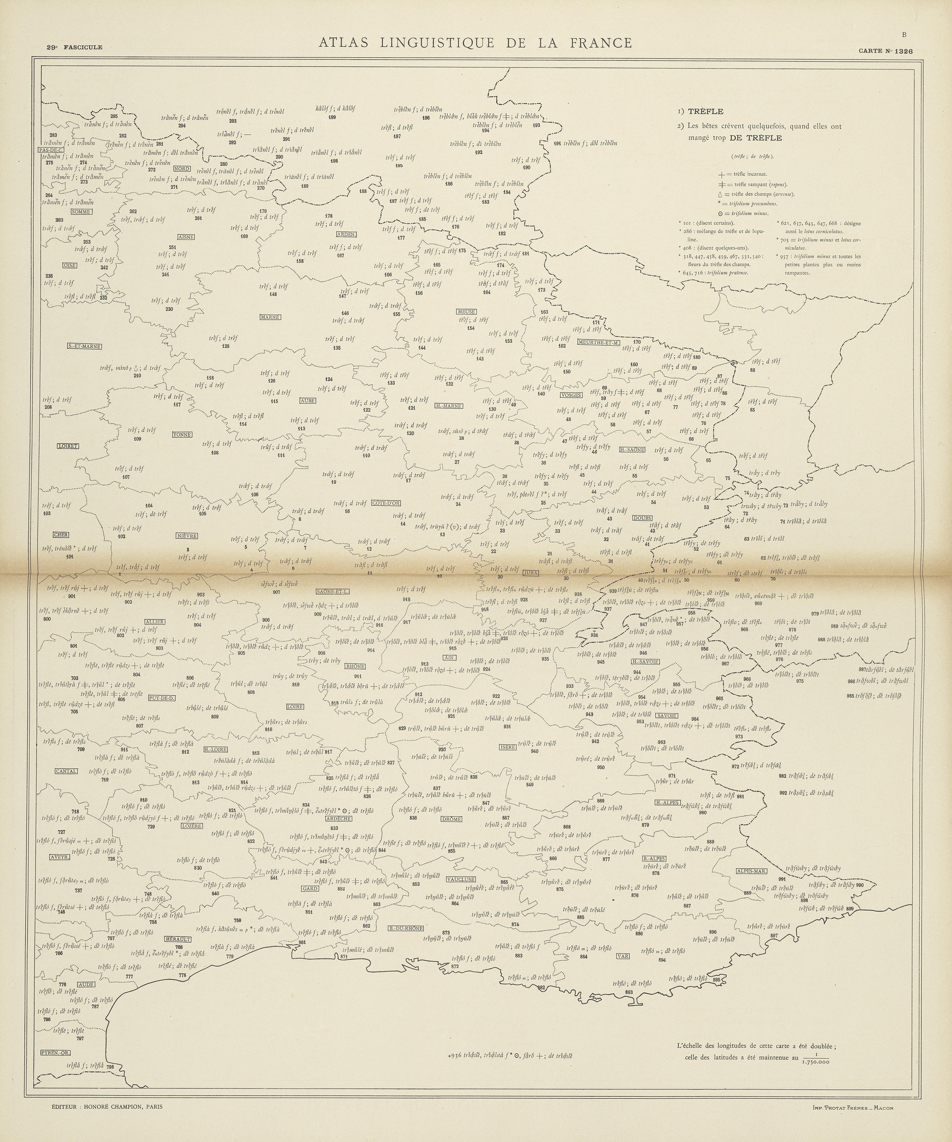 carte alf 1326B du segment de trèfle.
