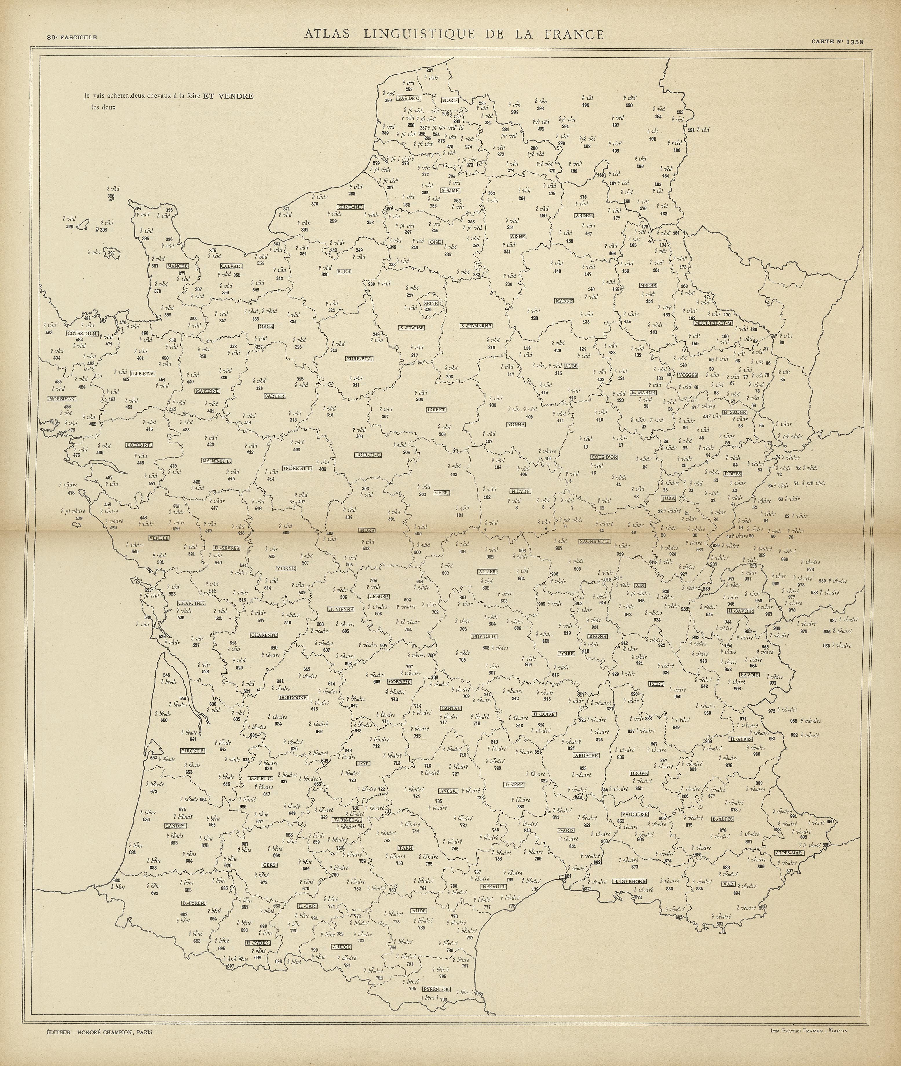 carte alf 1358 du segment et vendre