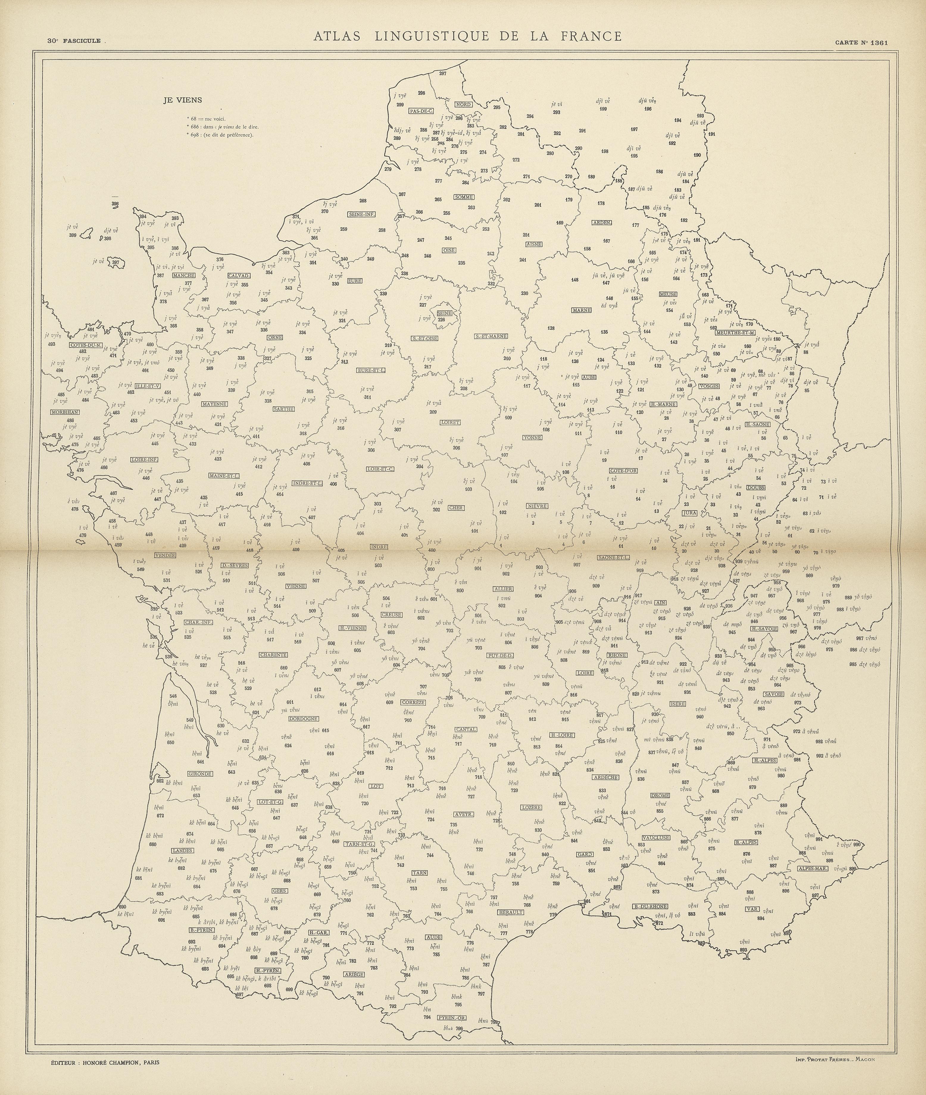 carte alf 1361 du segment Je viens.