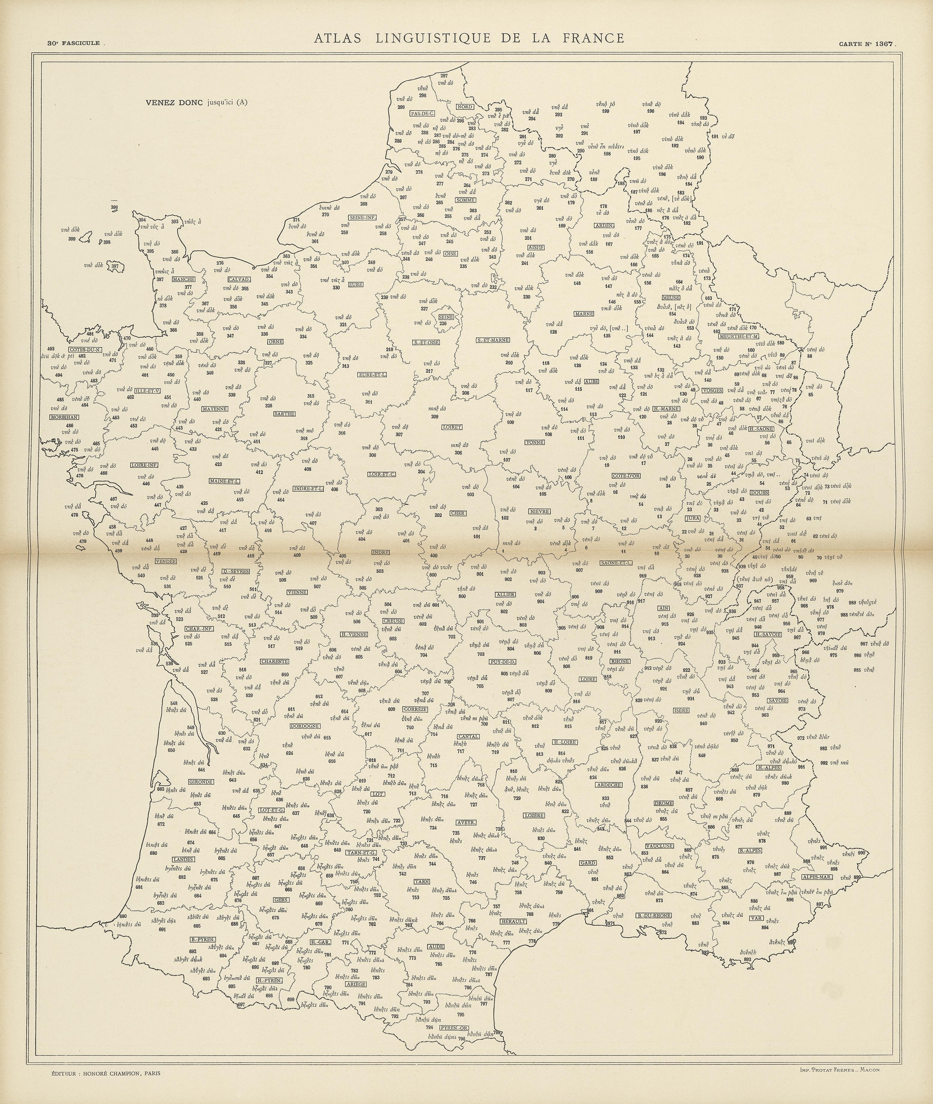 carte alf 1367 du segment Venez donc