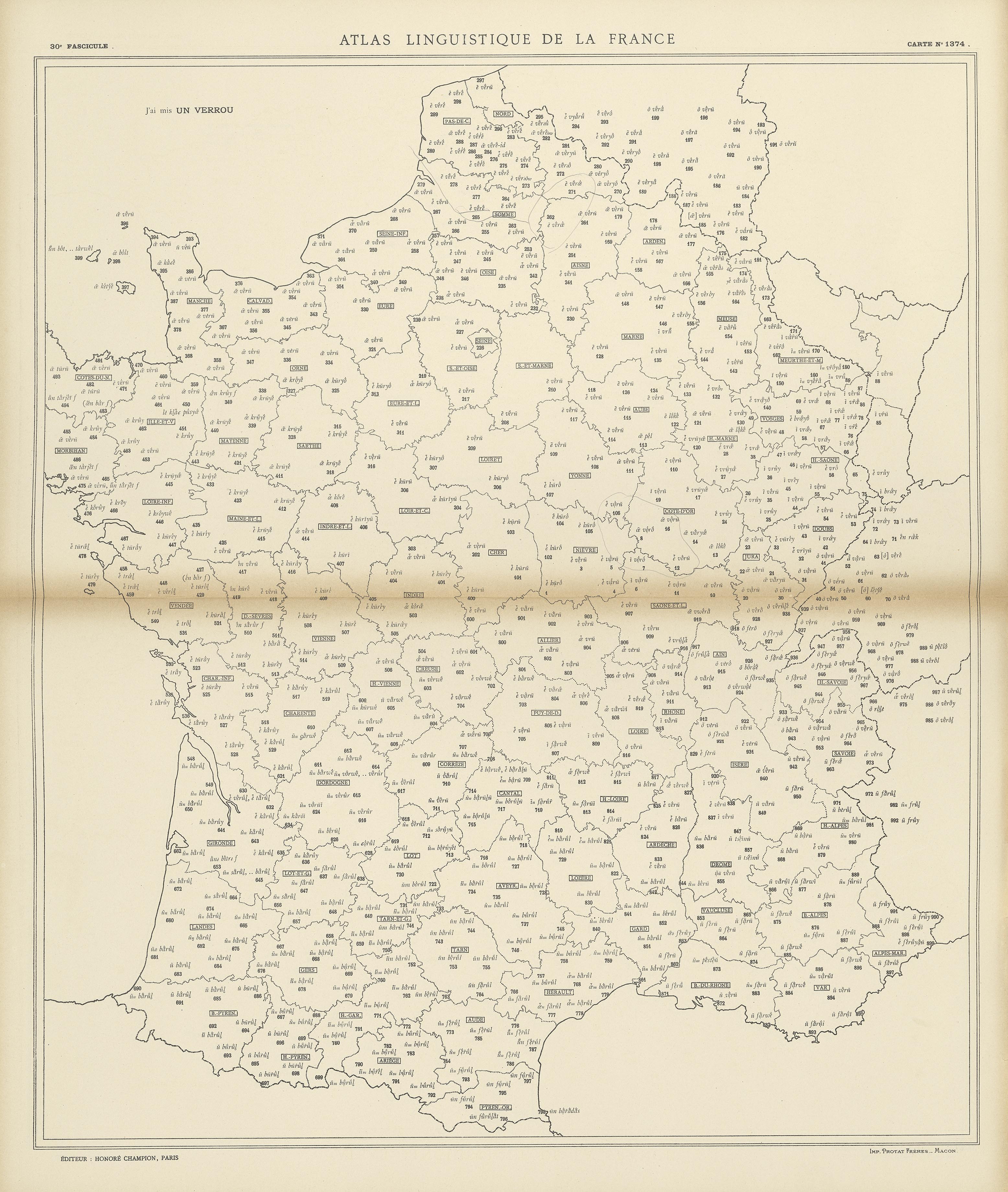 carte alf 1374 du segment un verrou