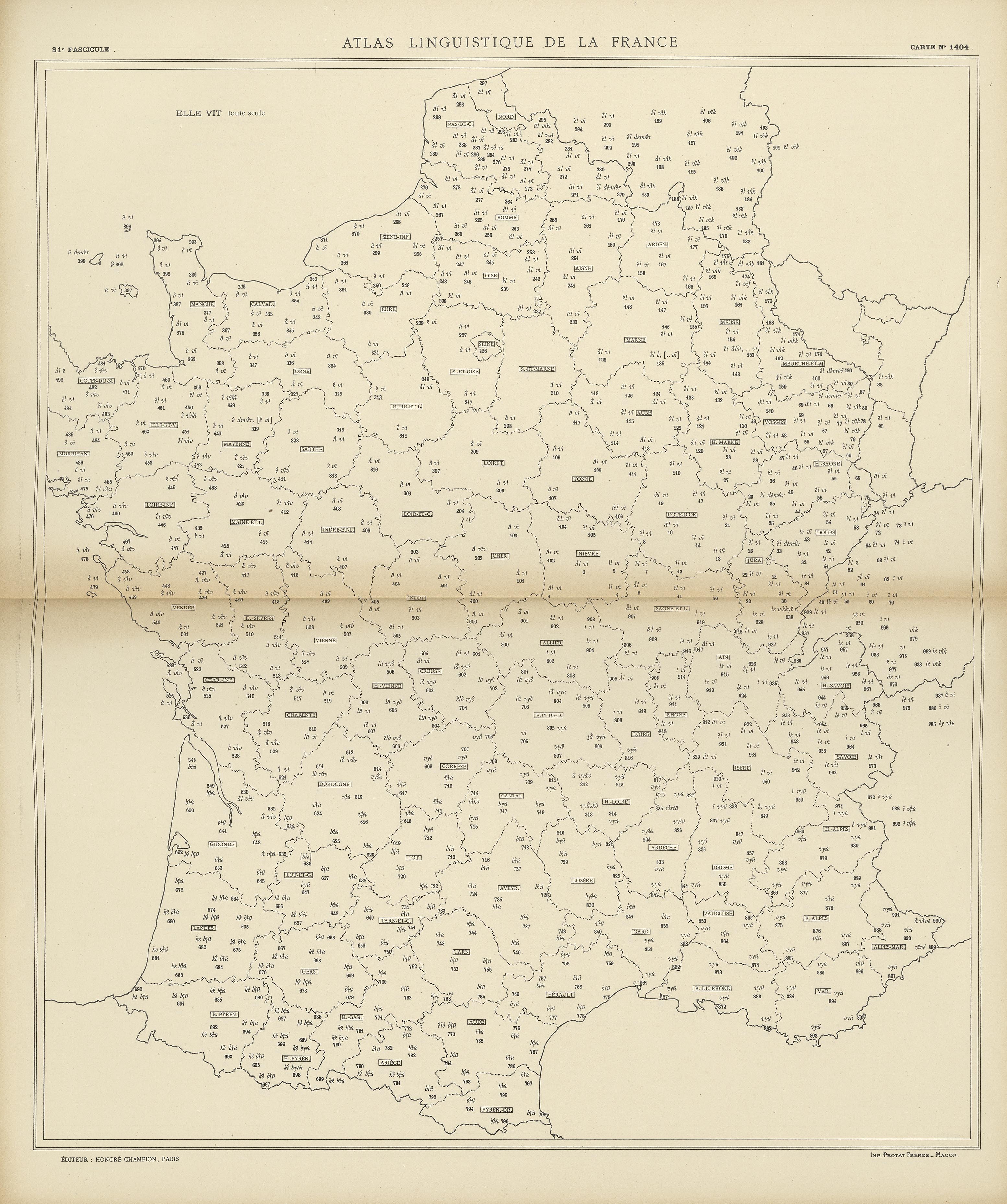 carte alf 1404 du segment Elle vit