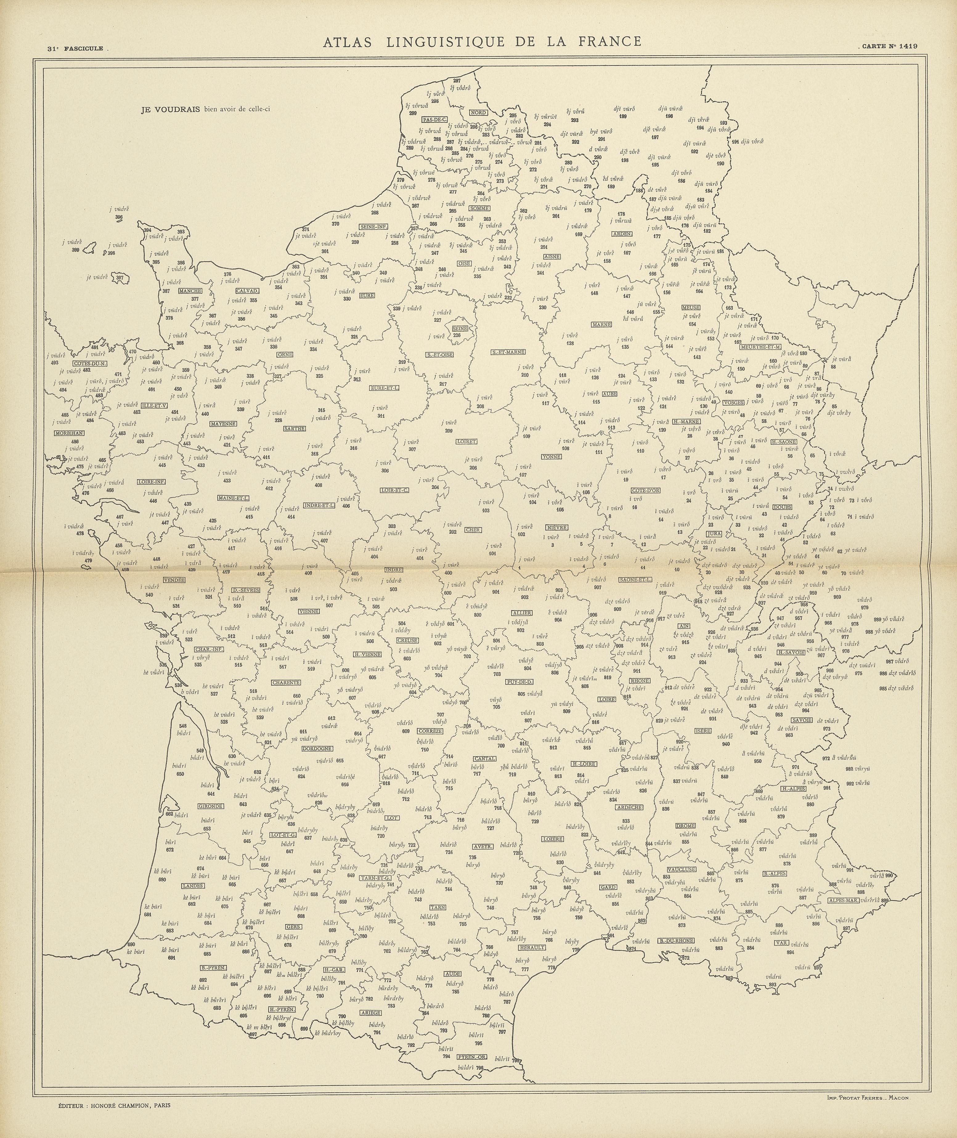 carte alf 1419 du segment Je voudrais