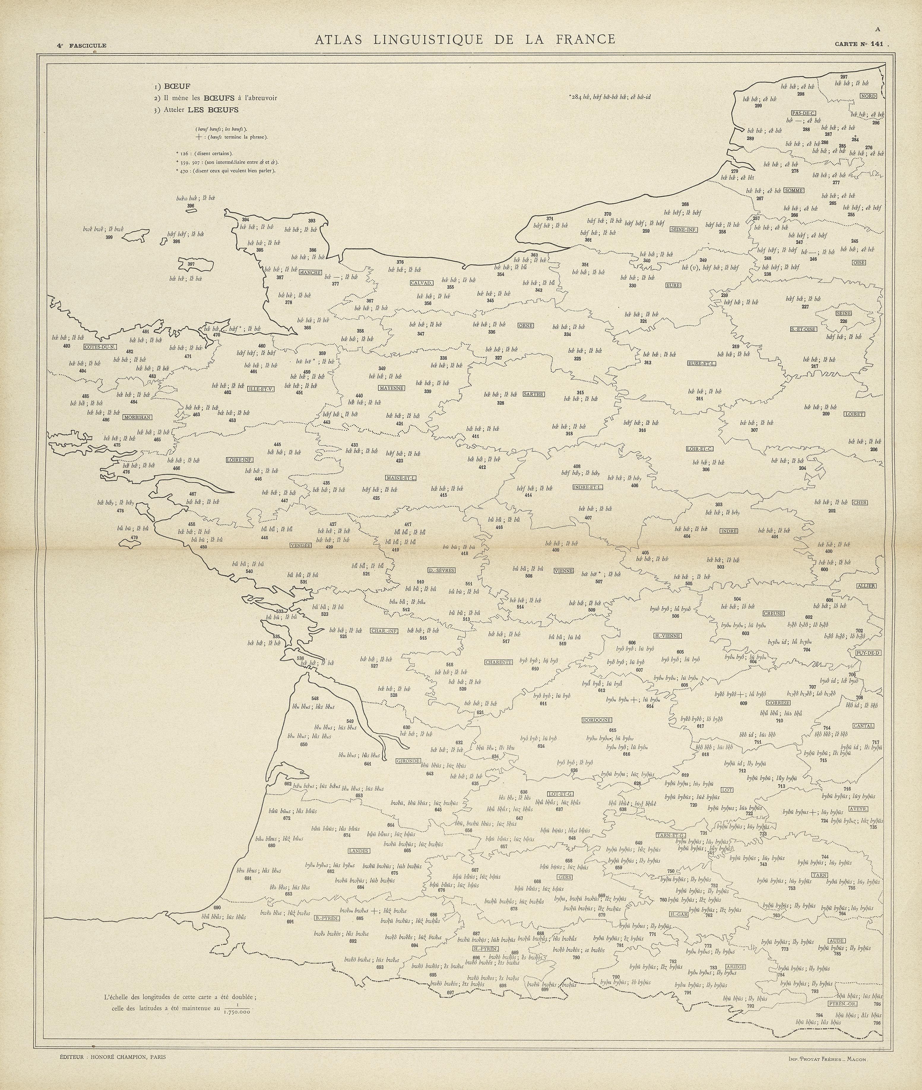 carte alf 141 du segment les bœufs