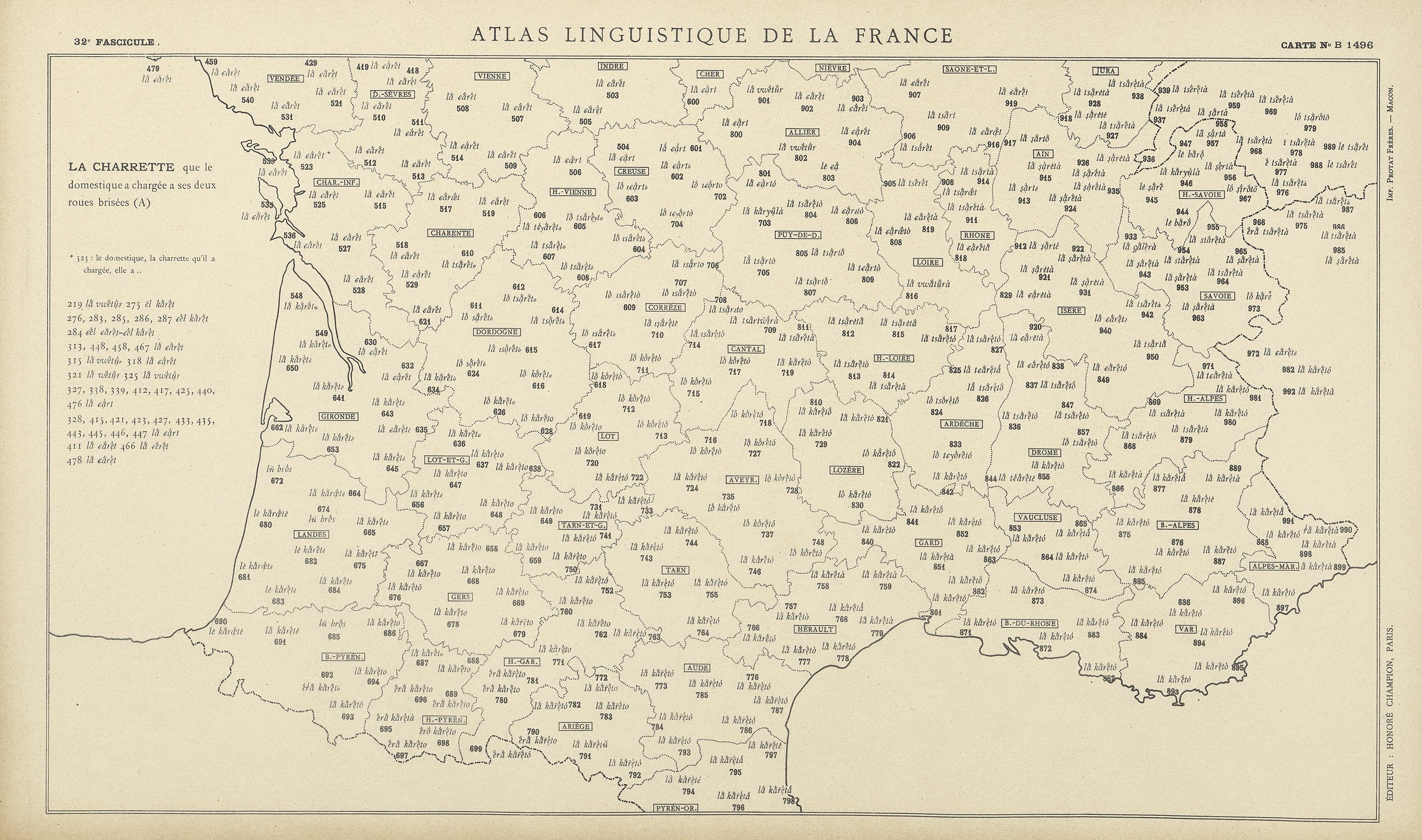 carte alf 1496 du segment La charrette