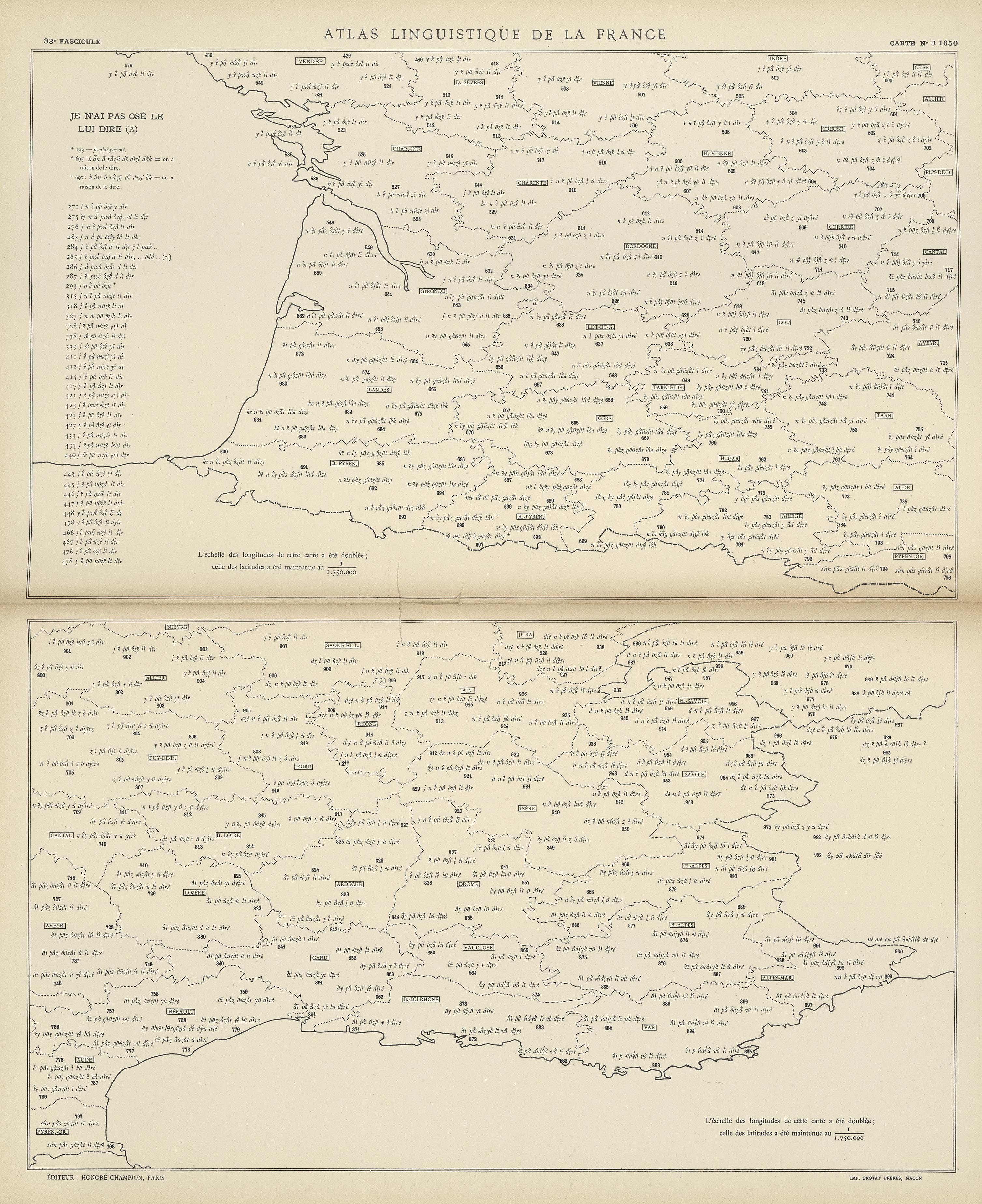carte alf 1650 du segment Je n'ai pas osé le lui dire.