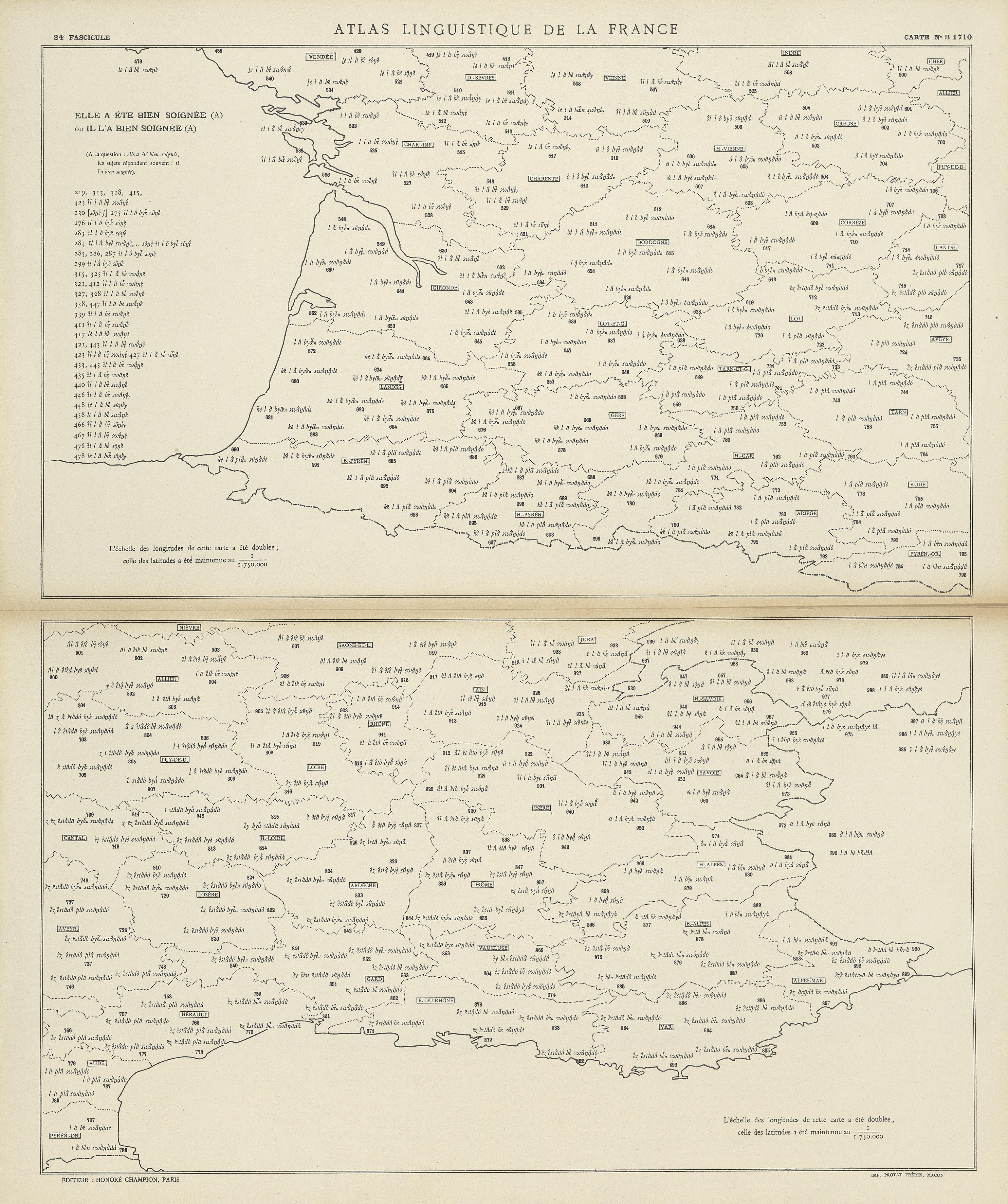 carte alf 1710 du segment Elle a été bien soignée.