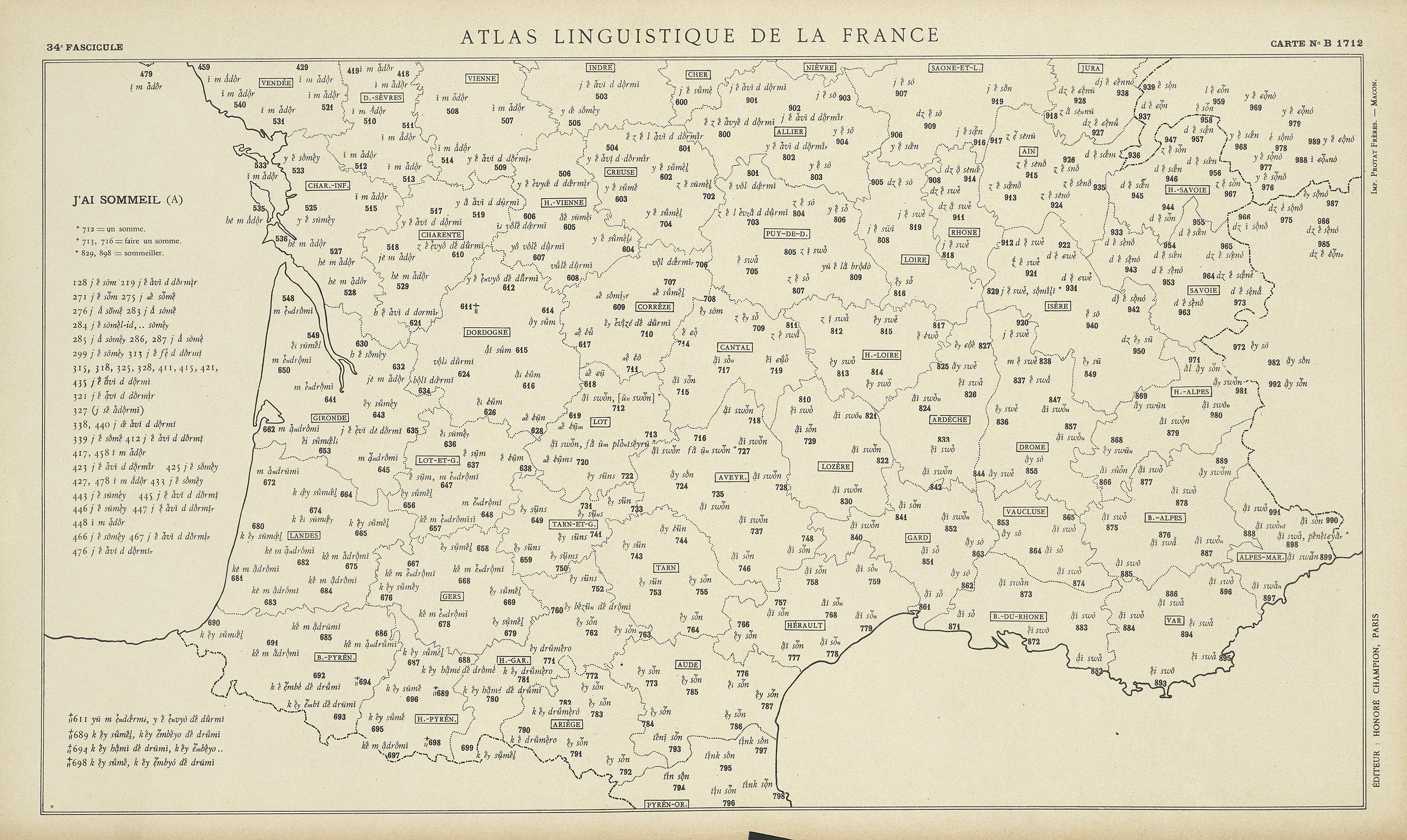 carte alf 1712 du segment J'ai sommeil.