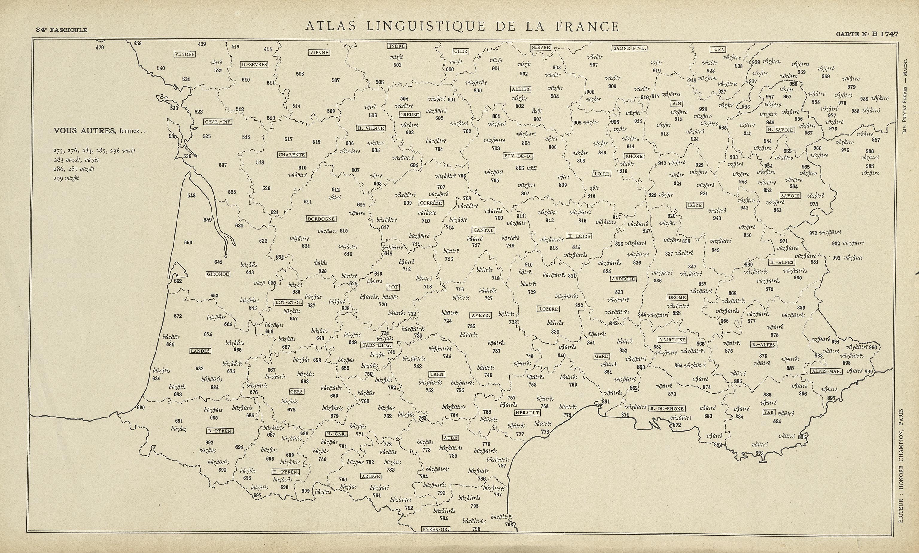 carte alf 1747 du segment Vous autres,