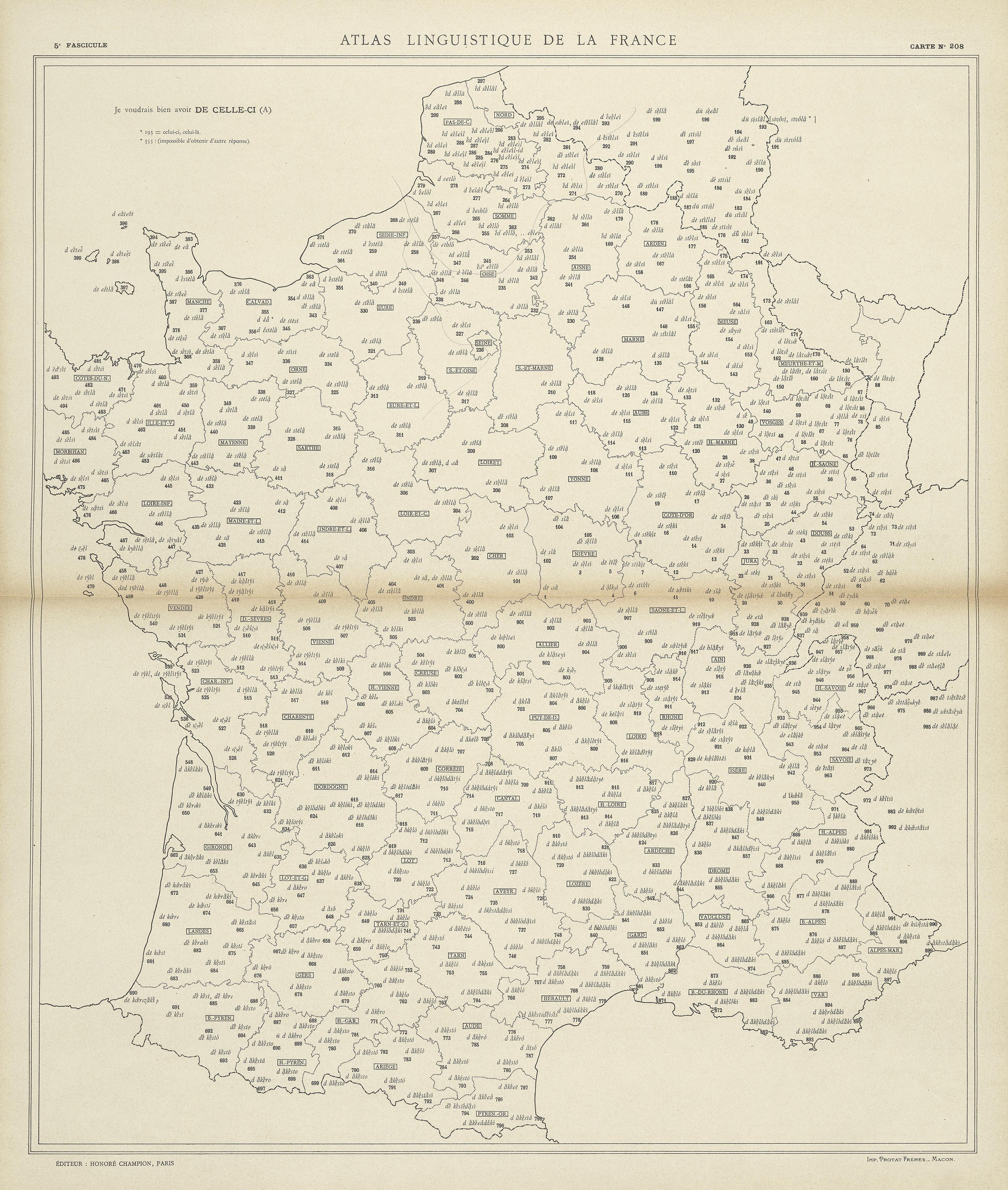 carte alf 208 du segment de celle-ci.