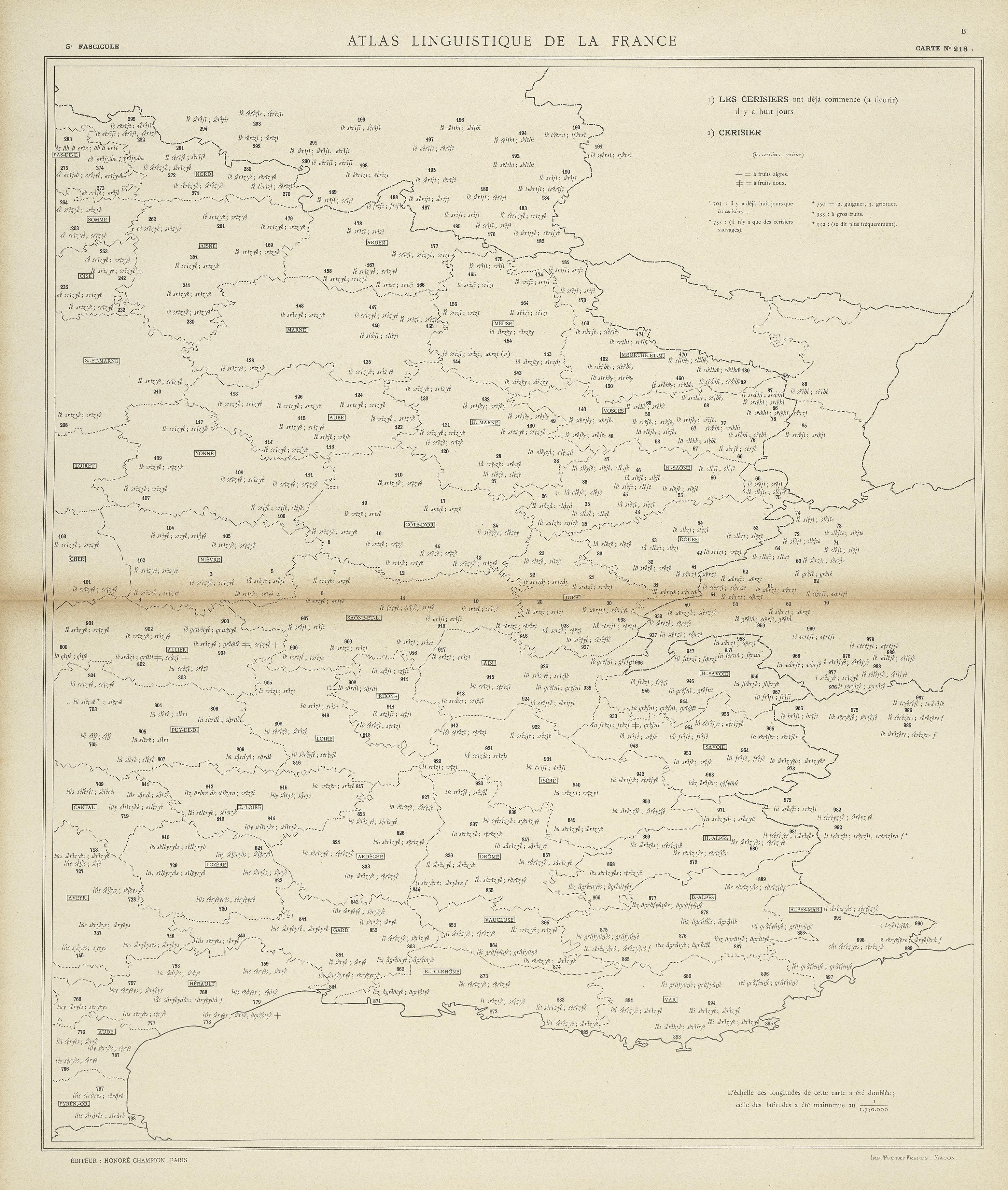 carte alf 218B du segment les cerisiers