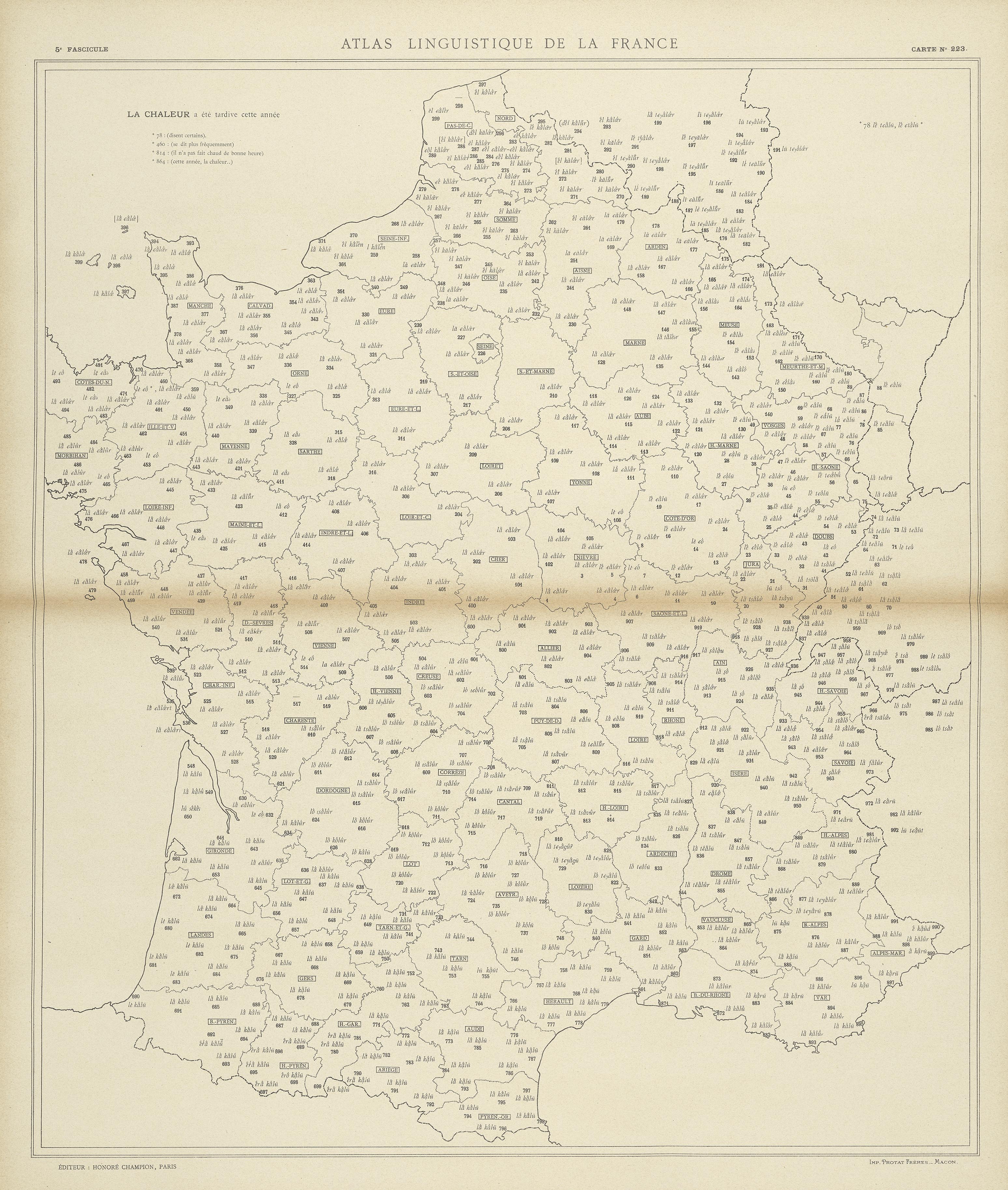 carte alf 223 du segment La chaleur