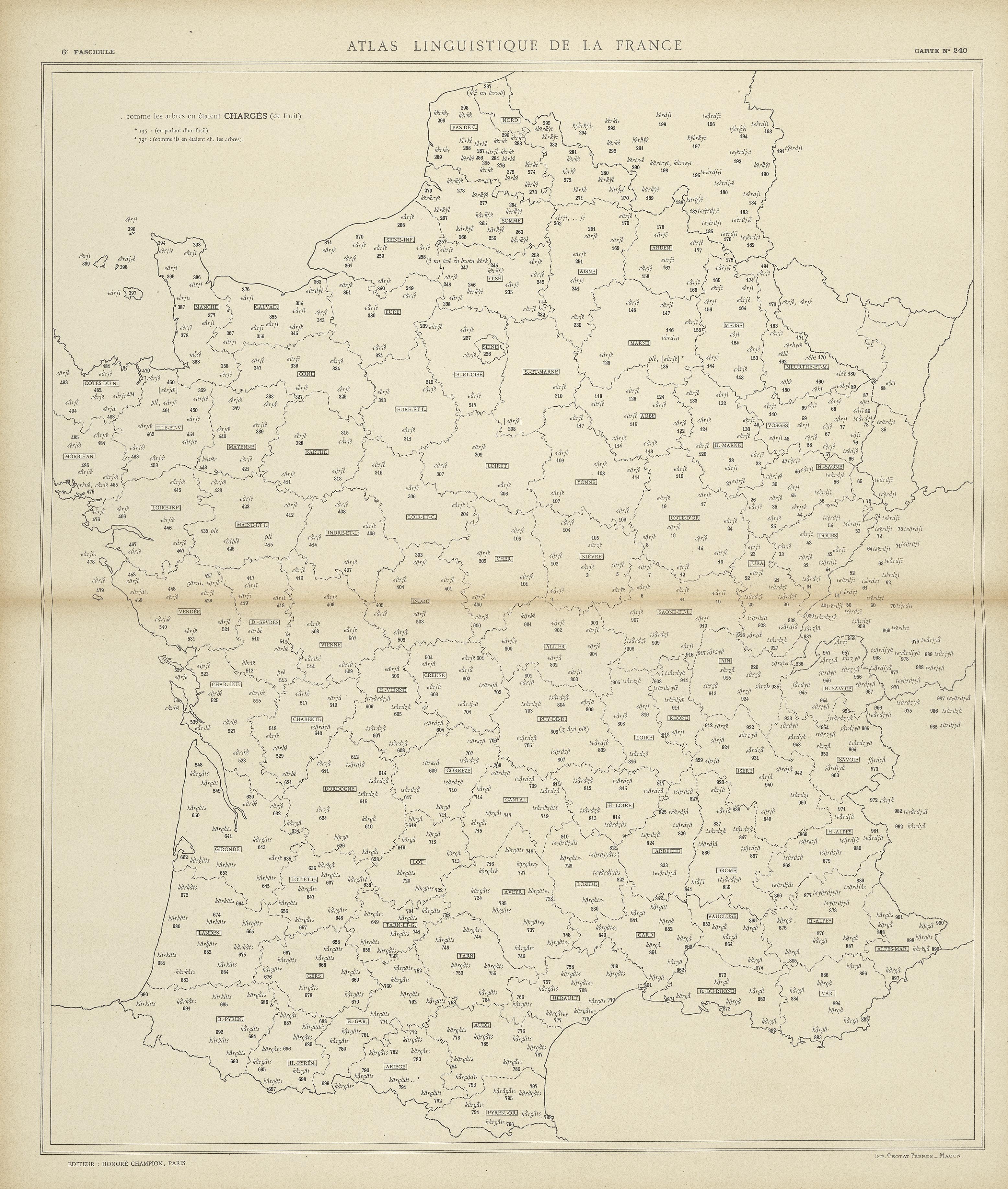 carte alf 240 du segment chargés.
