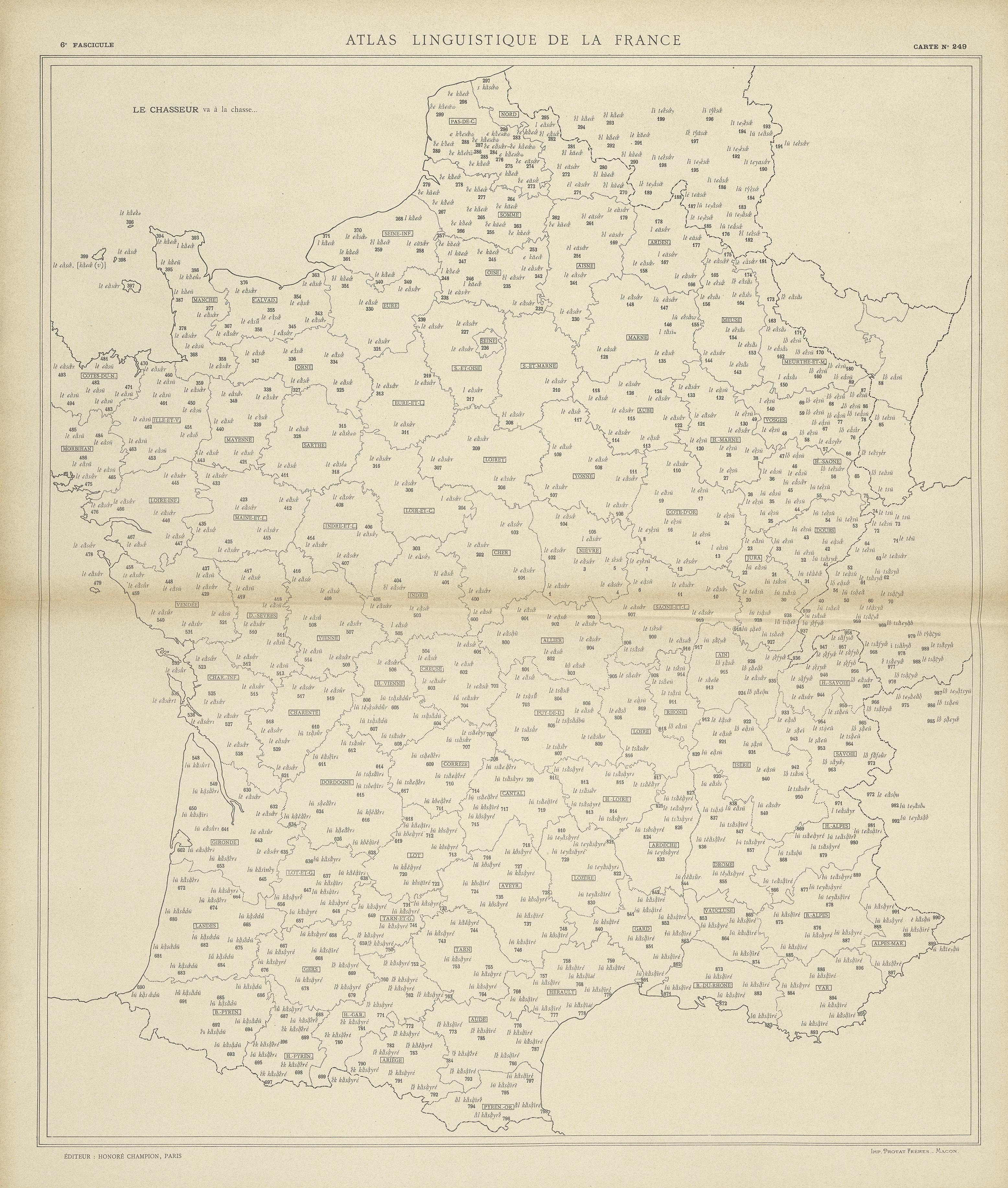 carte alf 249 du segment Le chasseur