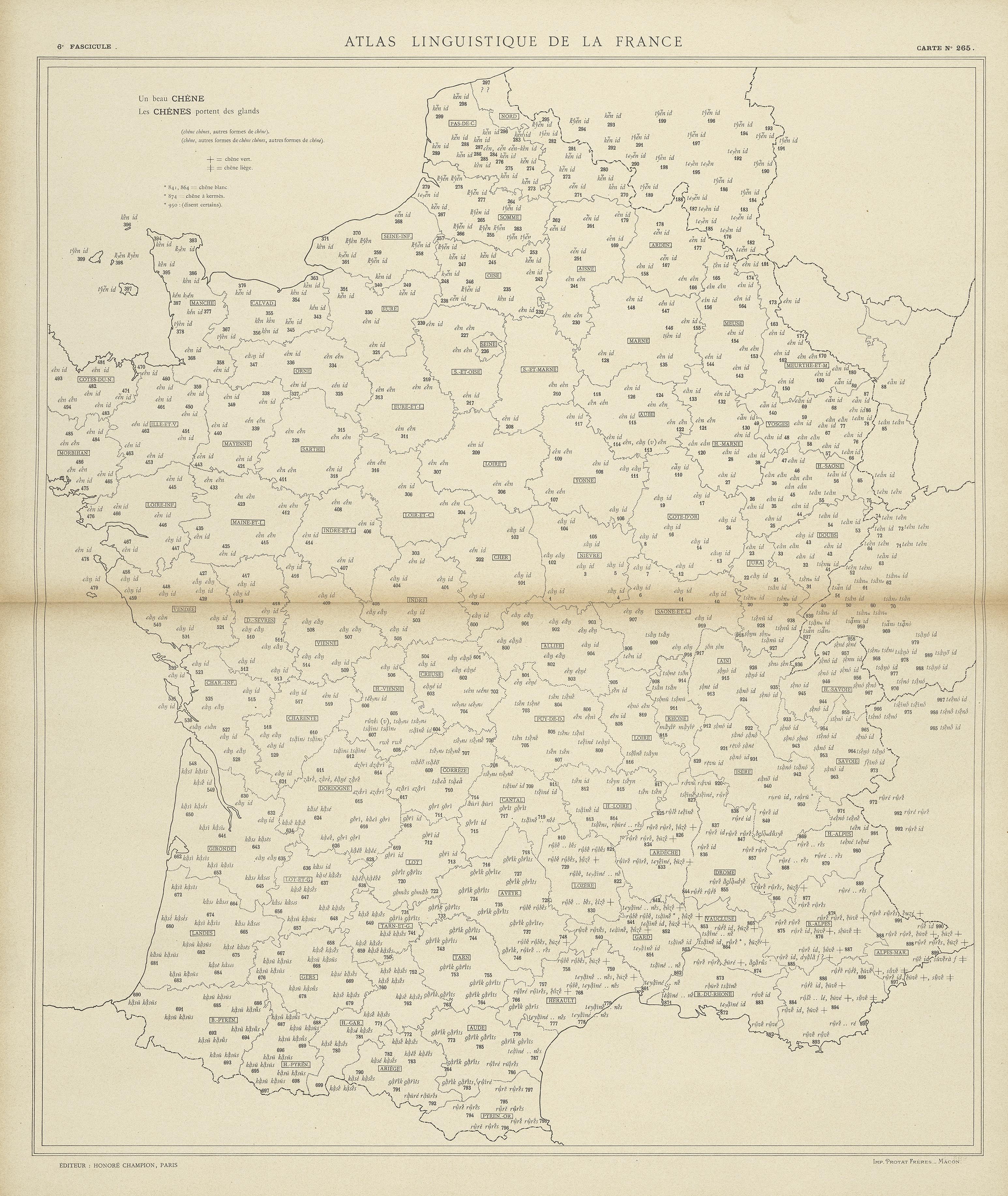 carte alf 265 du segment Les chênes