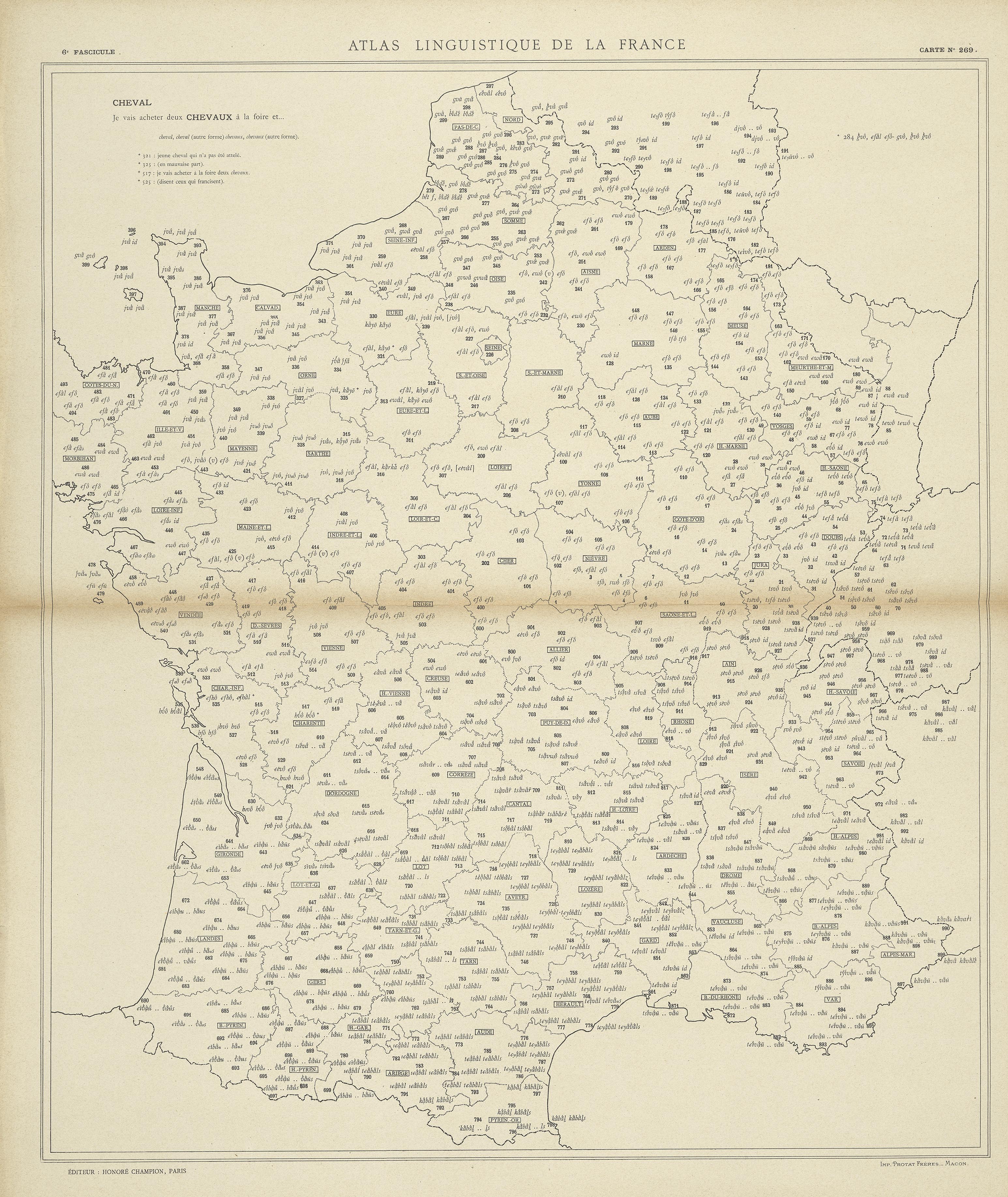 carte alf 269 du segment chevaux