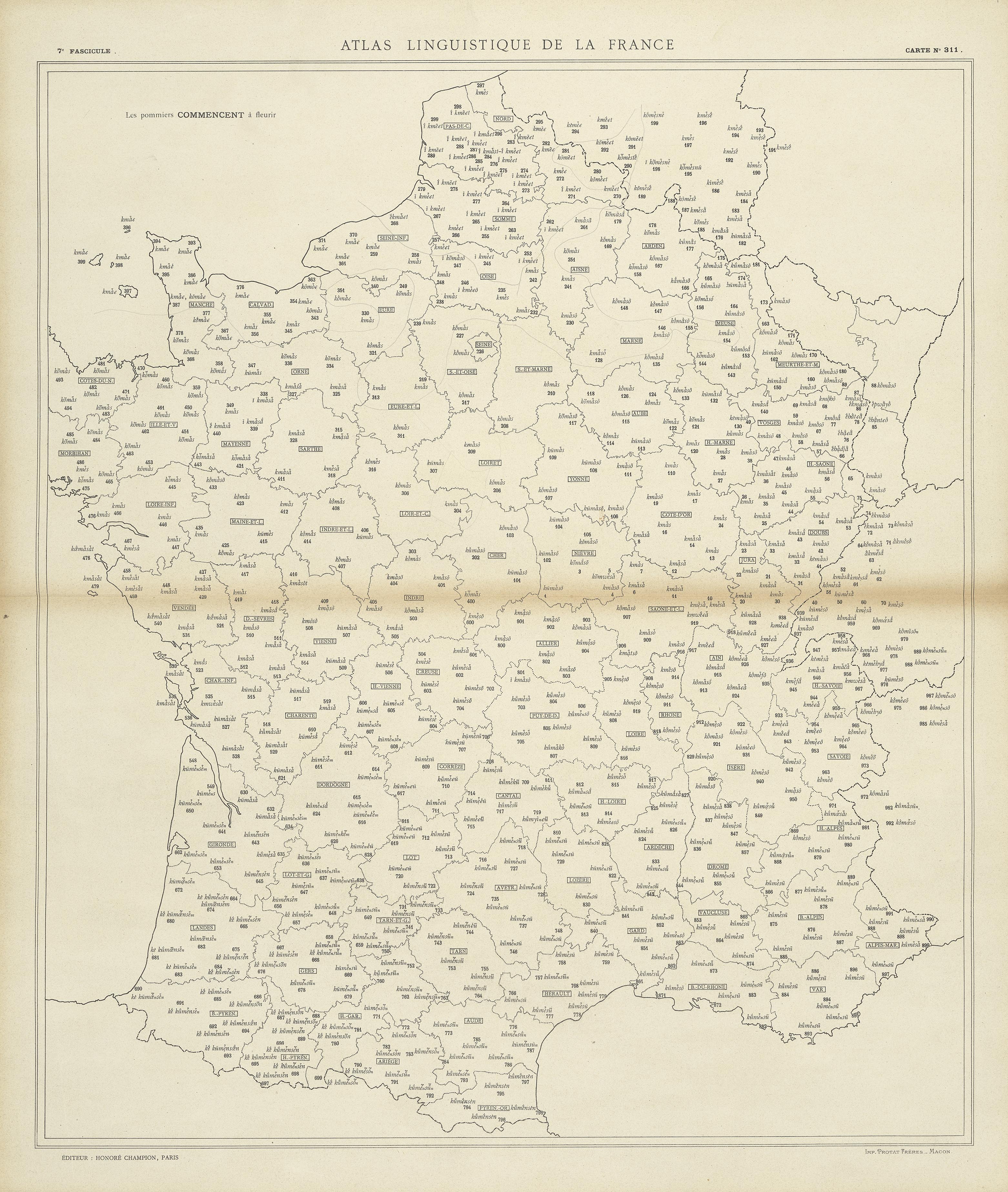 carte alf 311 du segment commencent