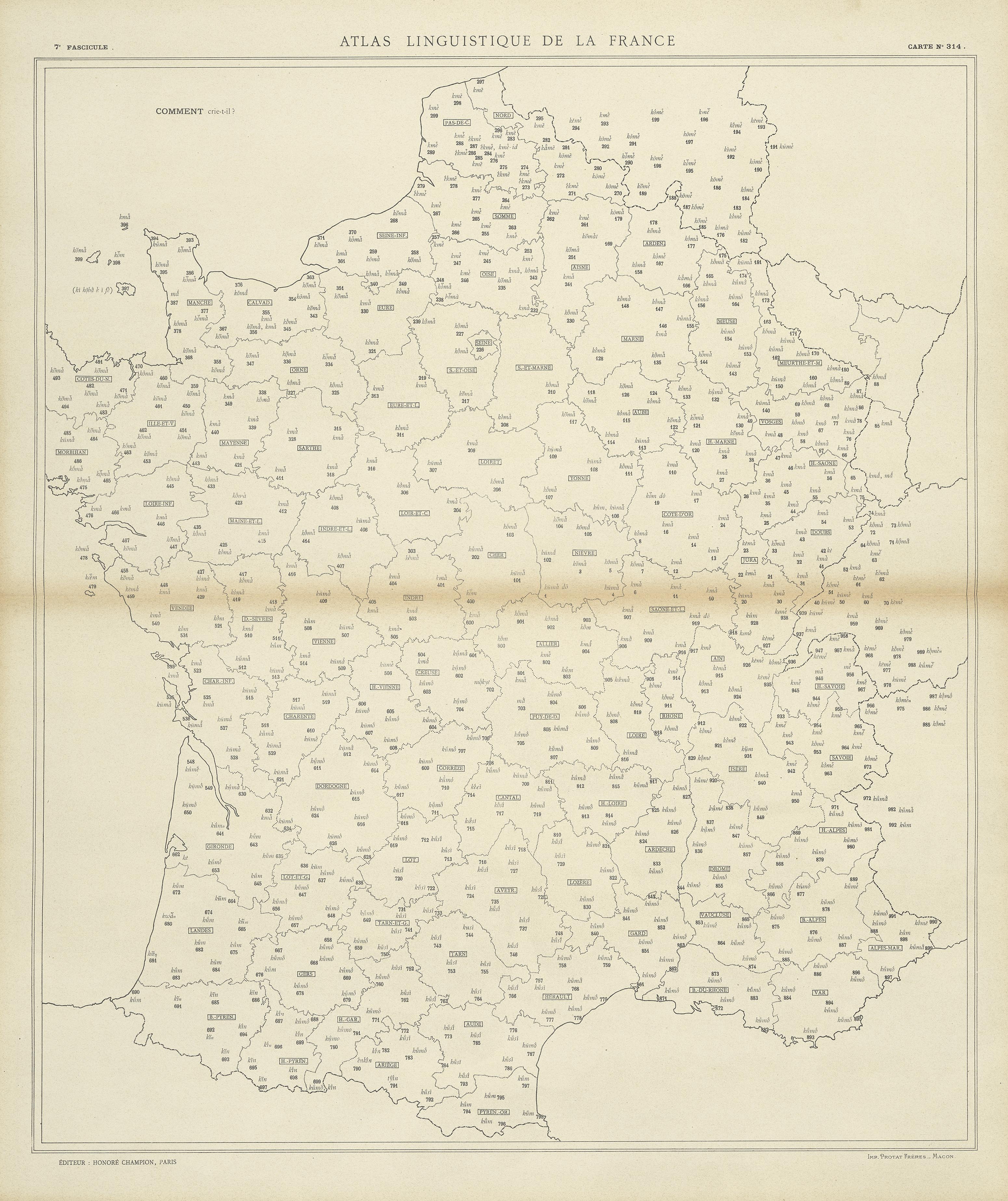 carte alf 314 du segment Comment