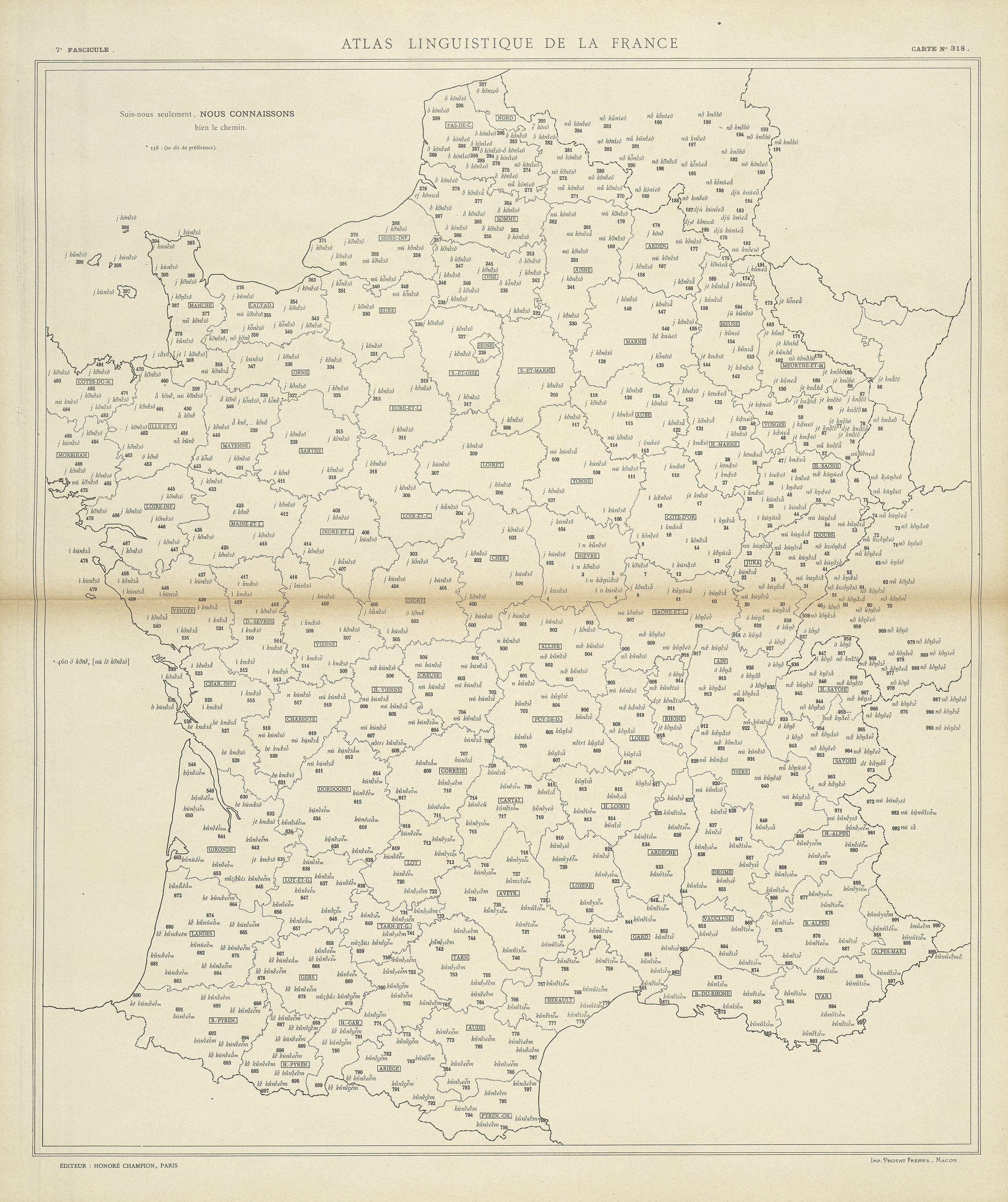 carte alf 318 du segment nous connaissons