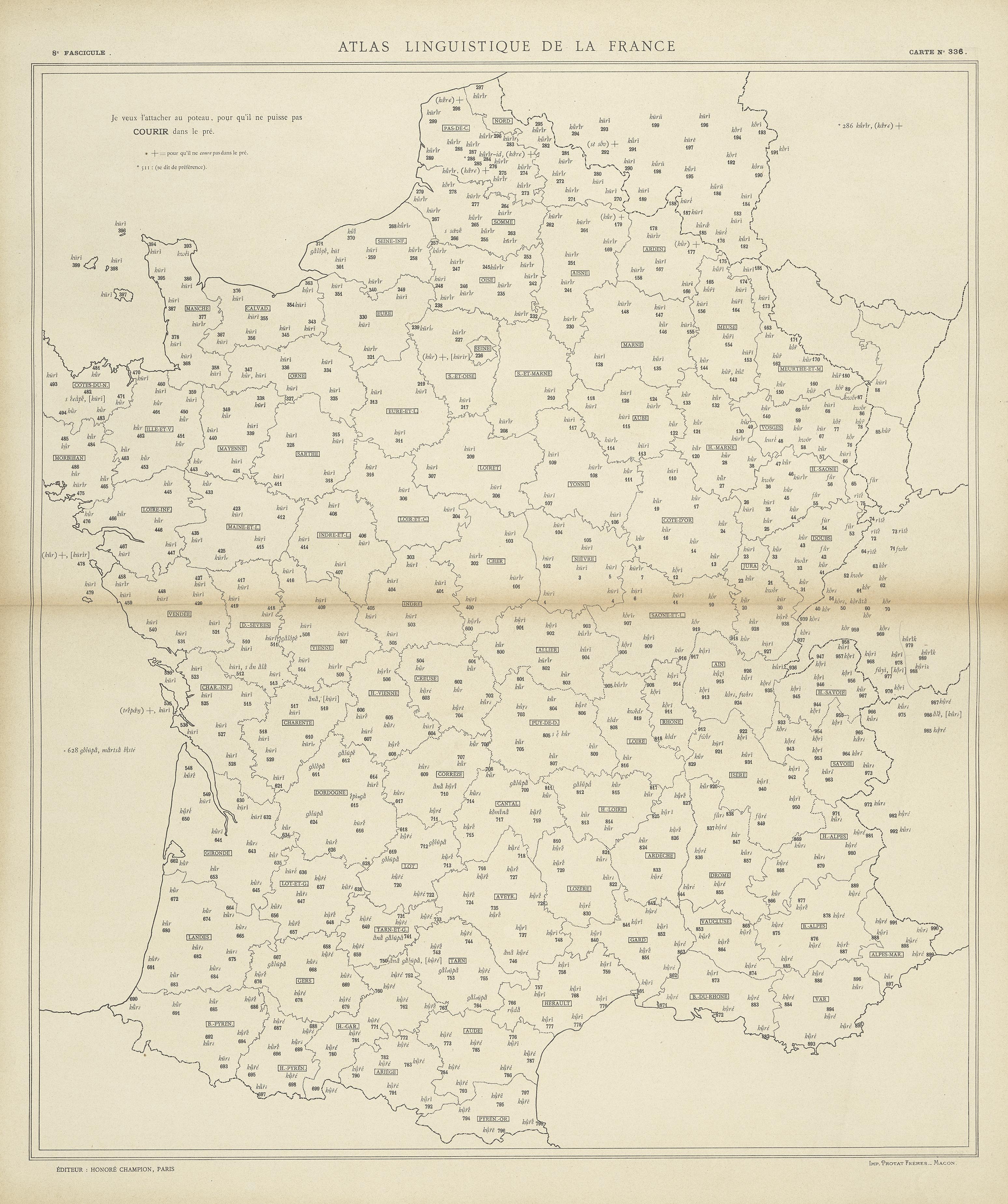 carte alf 336 du segment courir