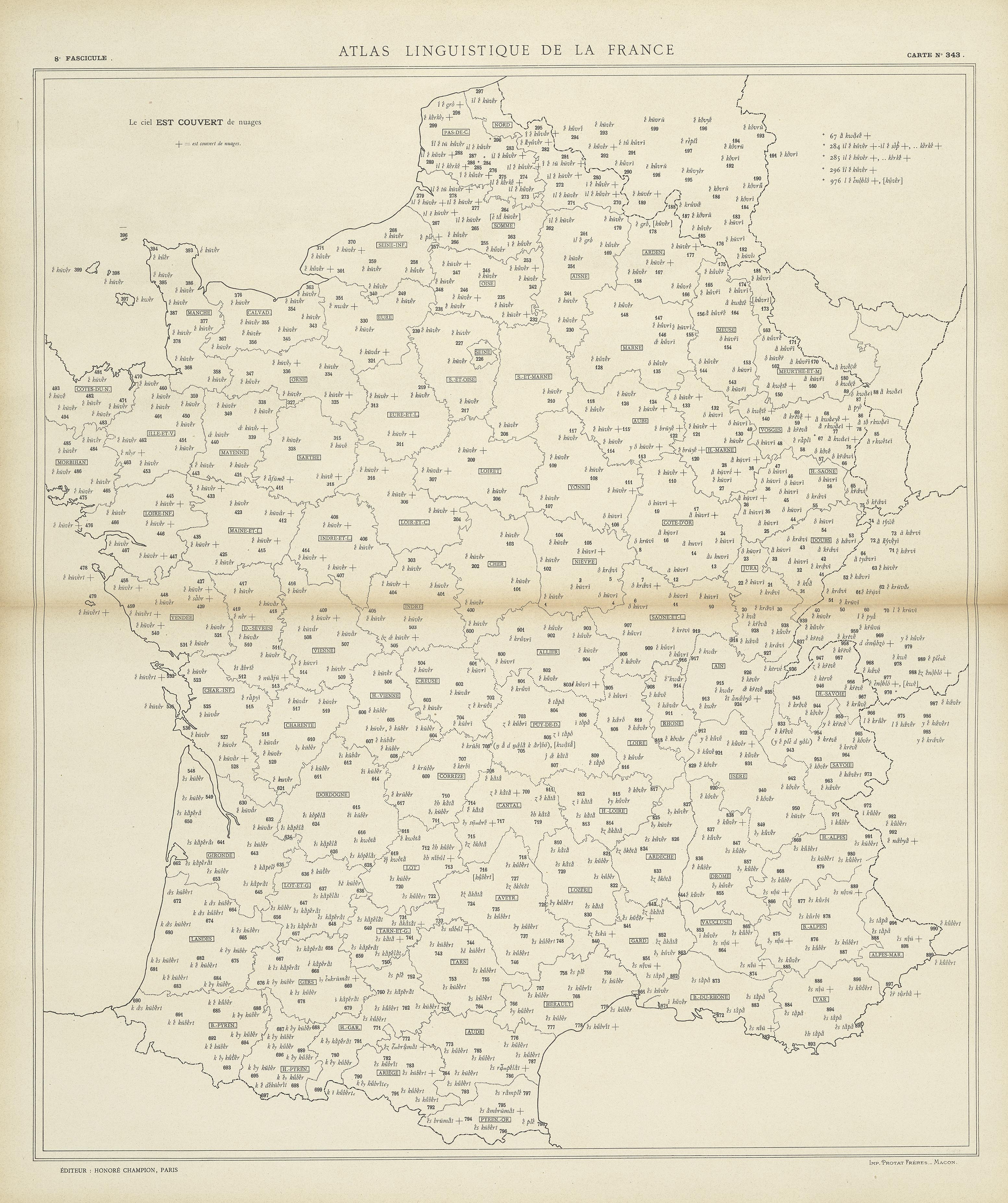carte alf 343 du segment est couvert