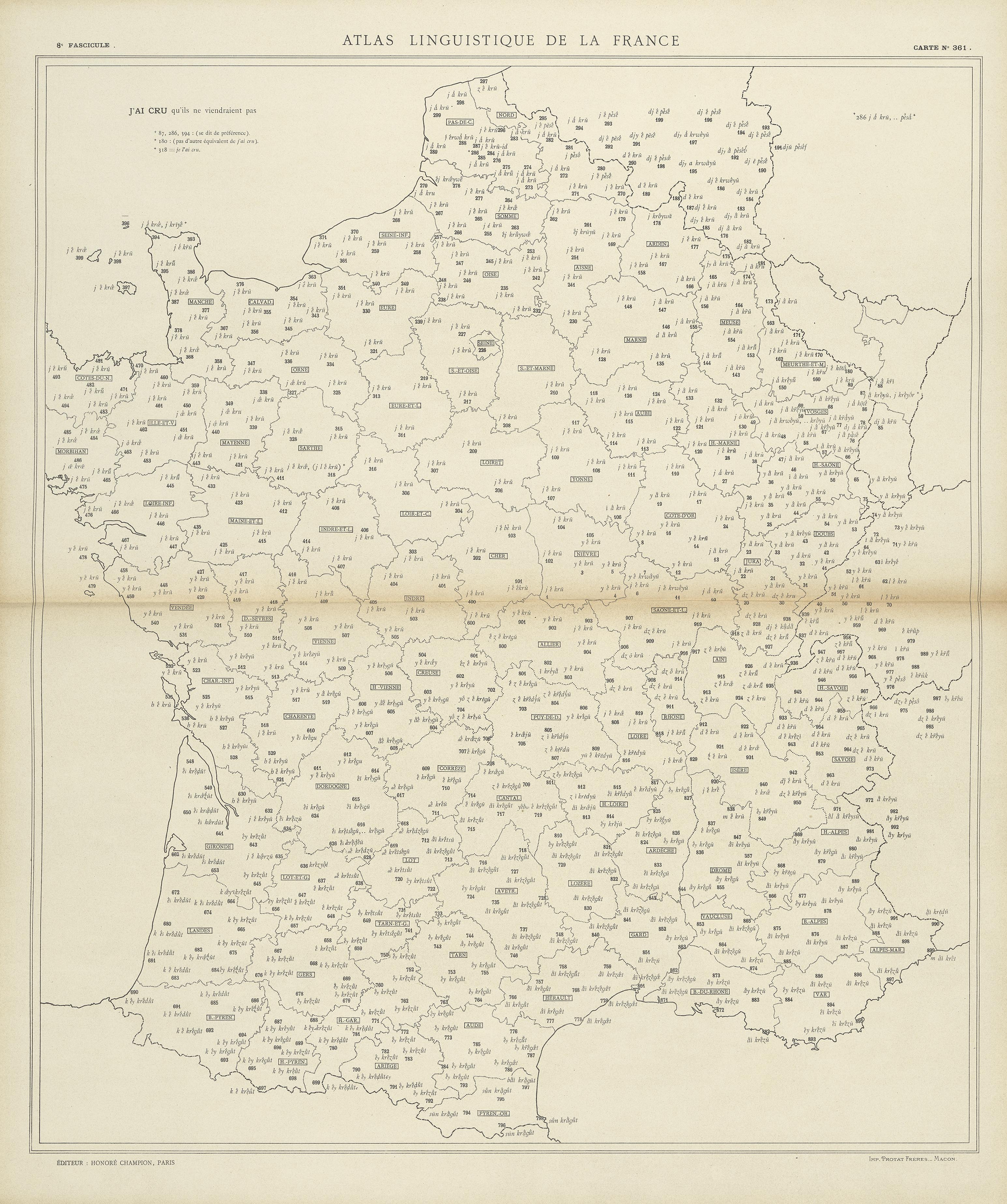 carte alf 361 du segment J'ai cru