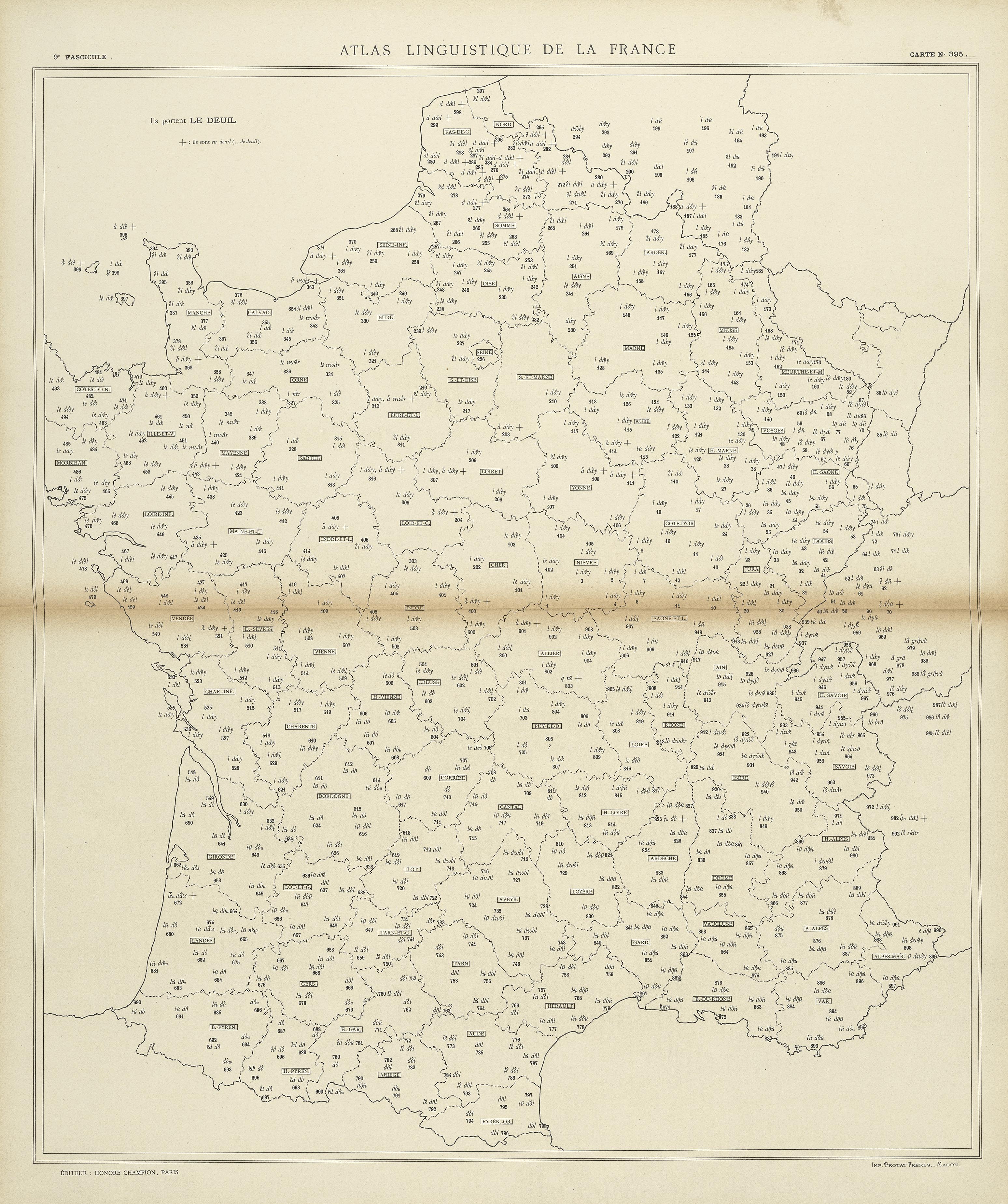 carte alf 395 du segment le deuil.