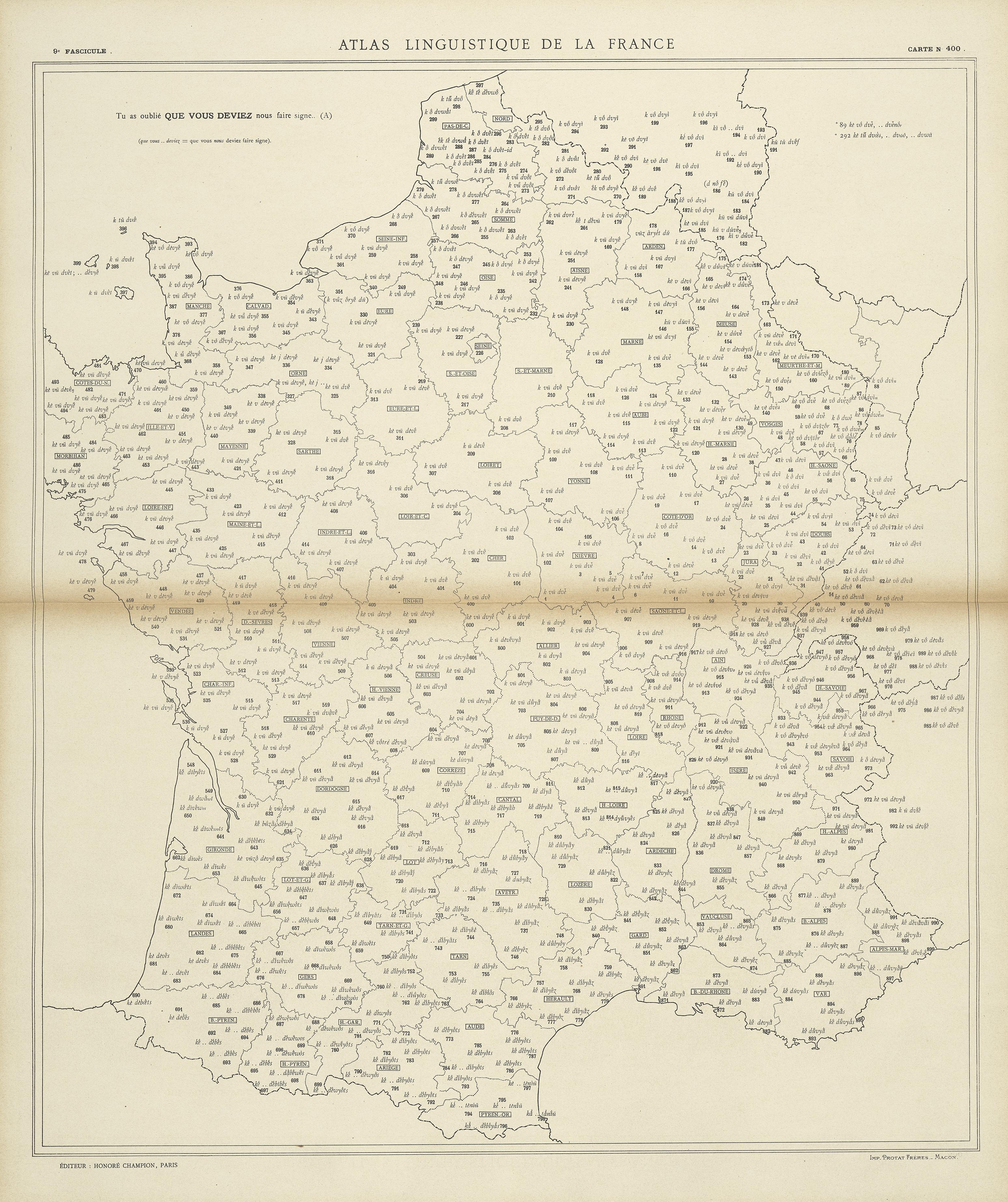 carte alf 400 du segment que vous deviez