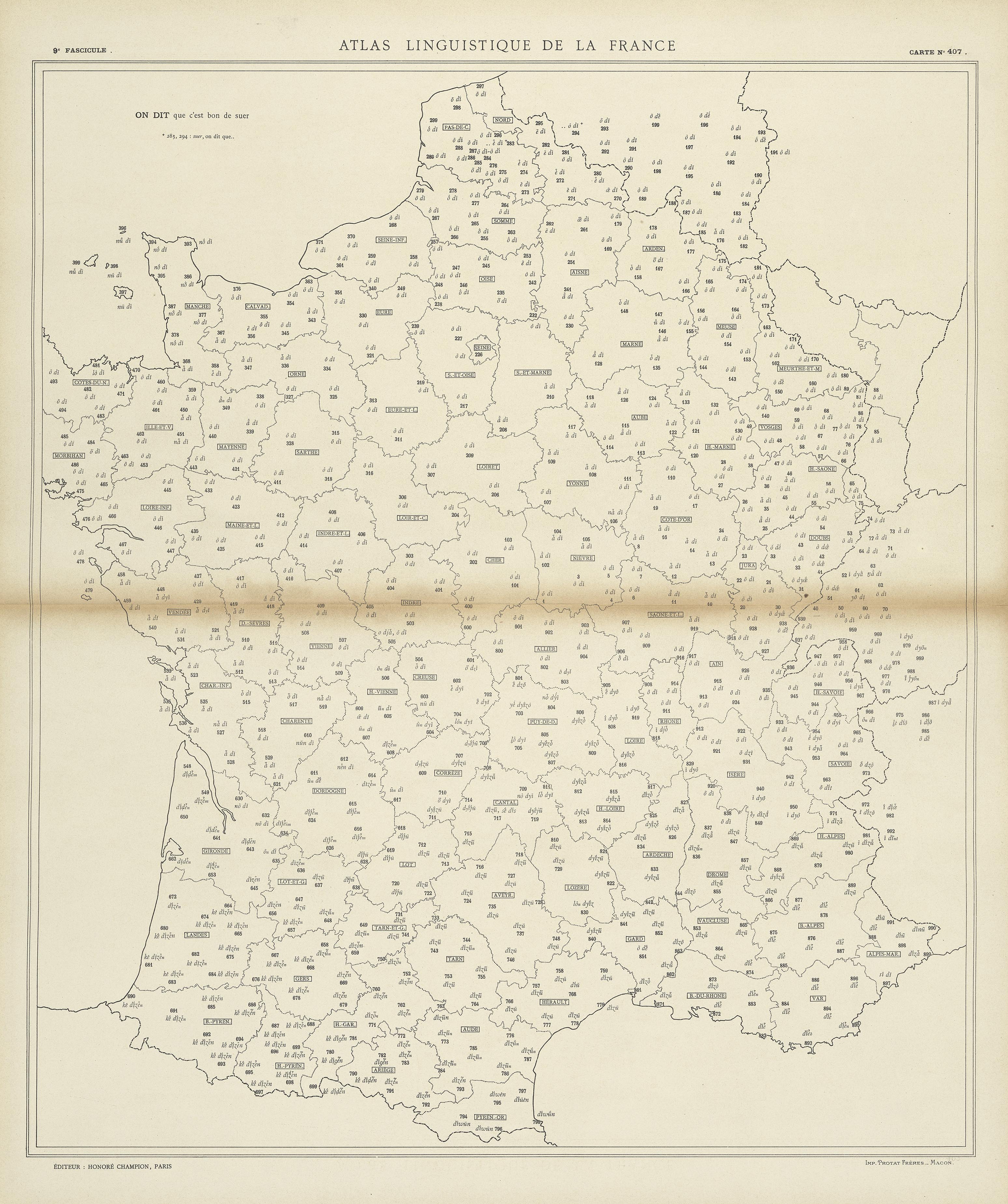 carte alf 407 du segment On dit