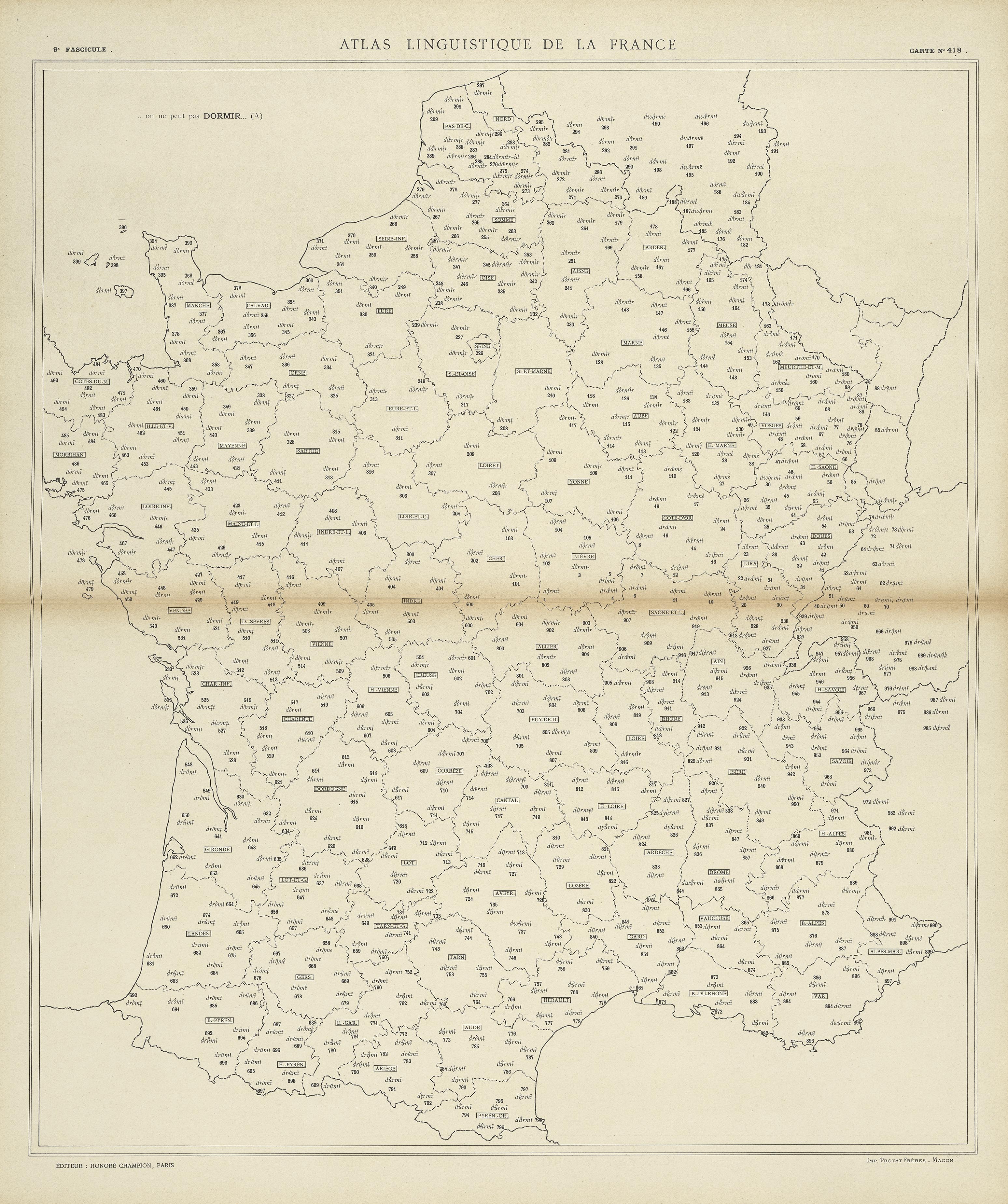 carte alf 418 du segment dormir.