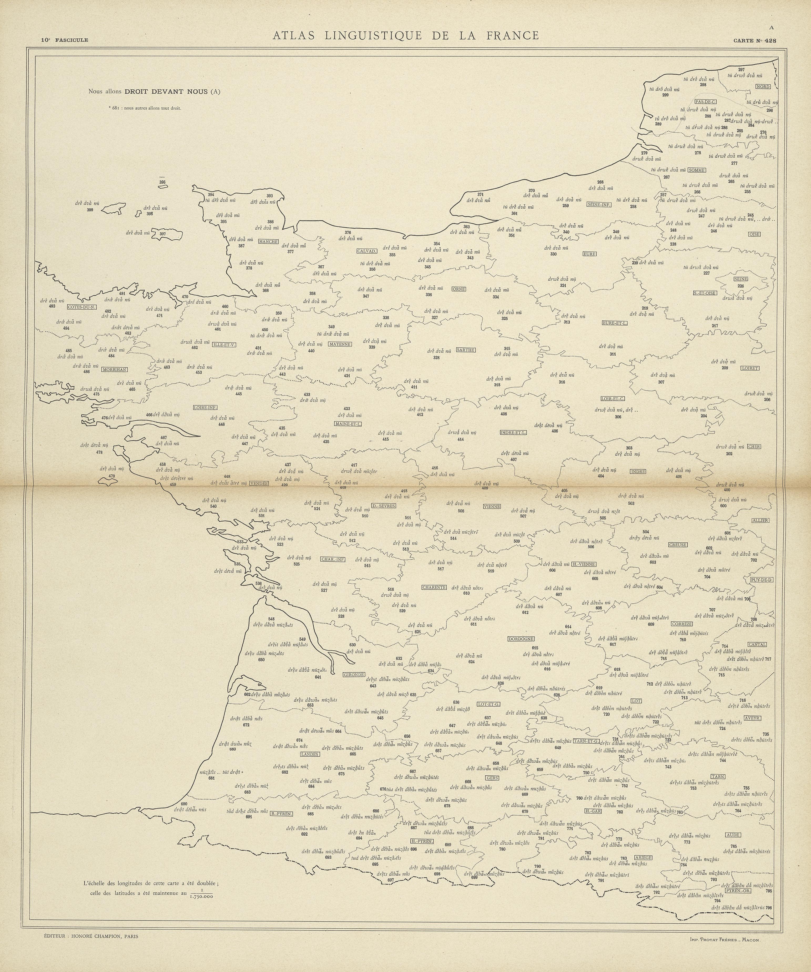 carte alf 428 du segment droit devant nous.