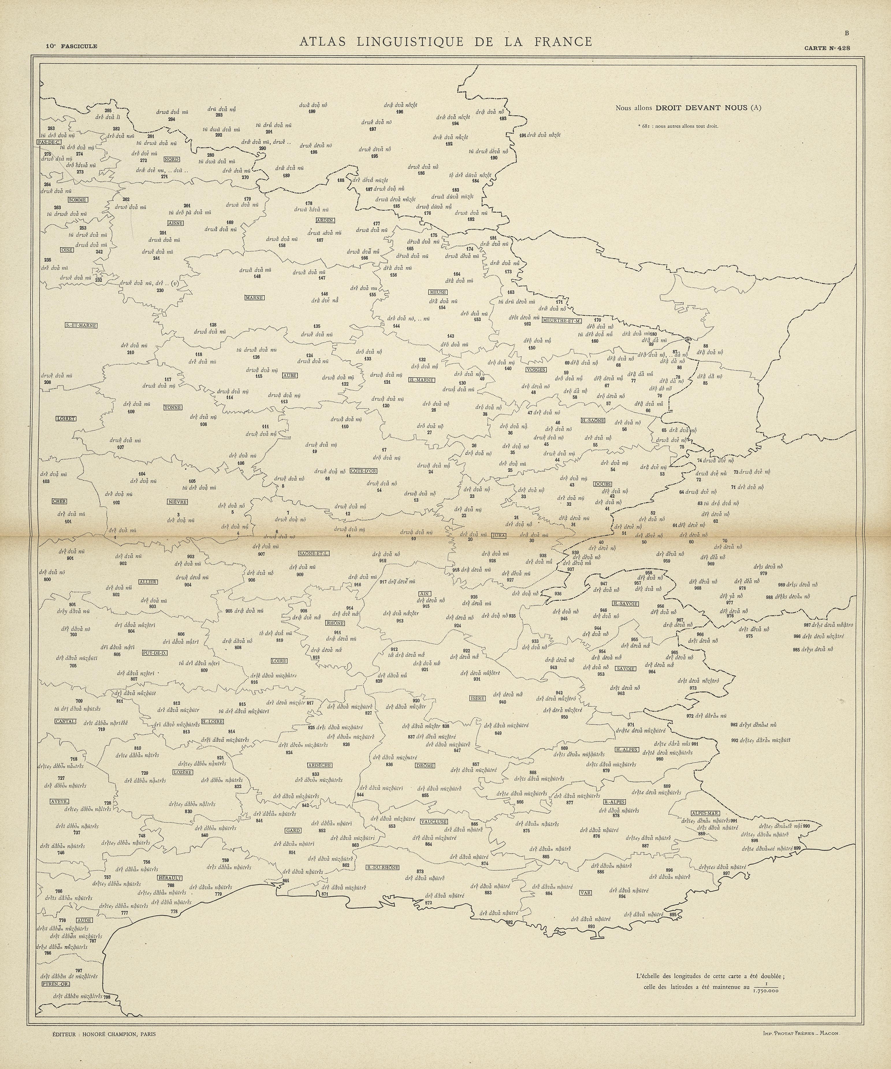 carte alf 428B du segment droit devant nous.
