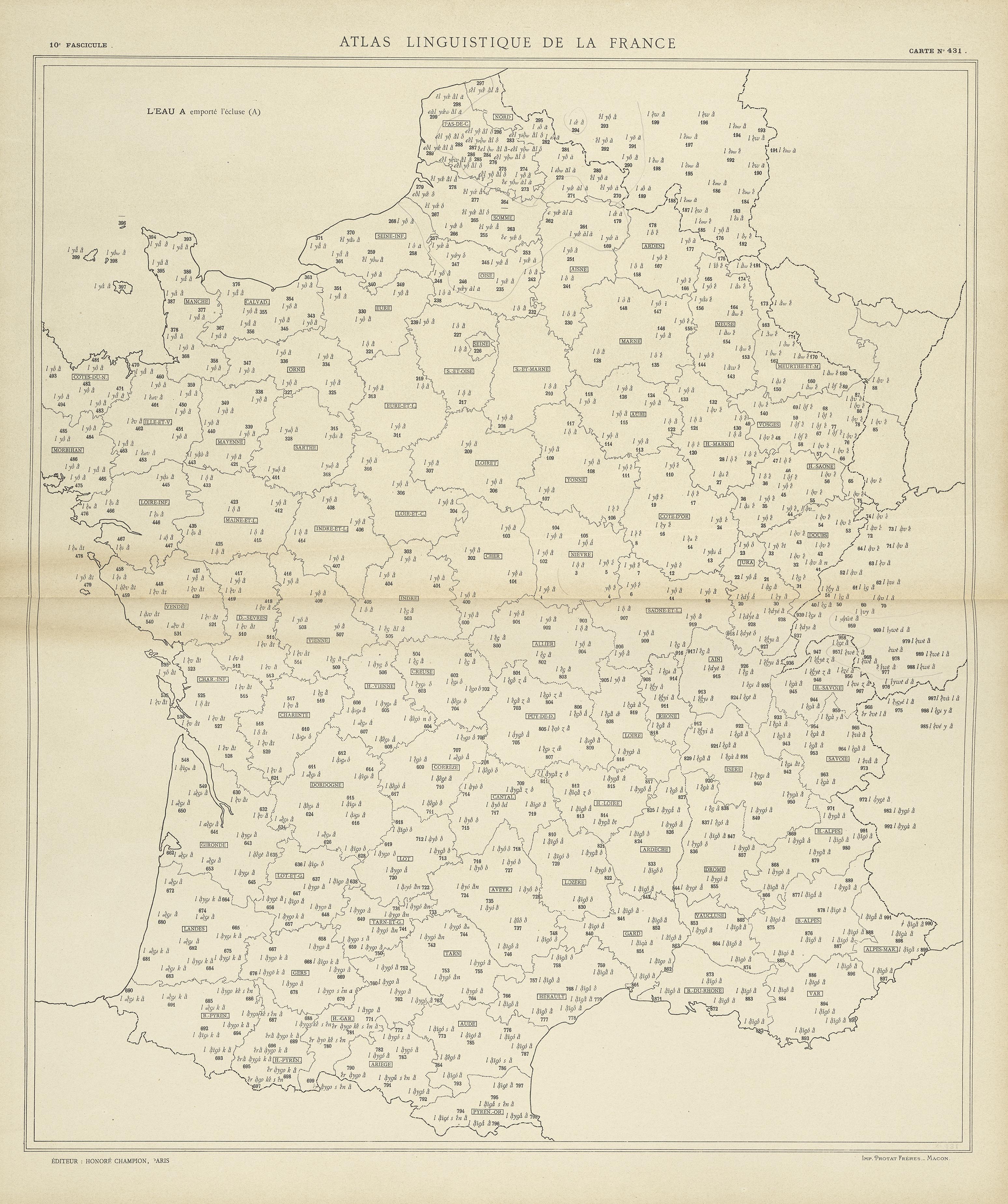 carte alf 431 du segment L'eau a